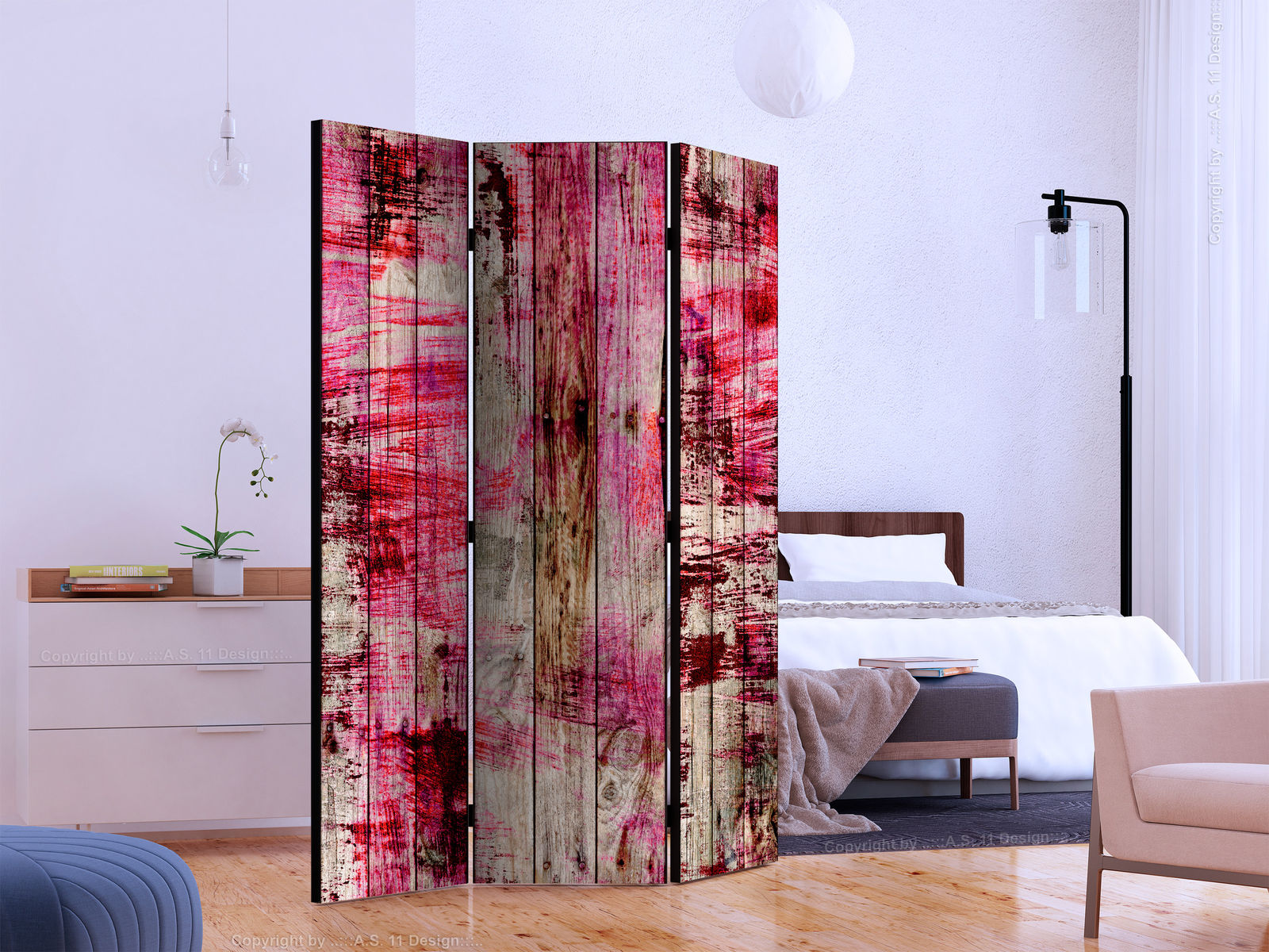 Διαχωριστικο Δωματιου - Abstract Wood Μονης Οψης 135x172cm