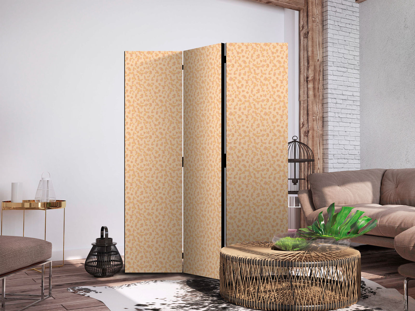 Διαχωριστικο Δωματιου - Tiny Dots: Optimistic Pattern In Peach Colors Μονης Οψης 135x172cm