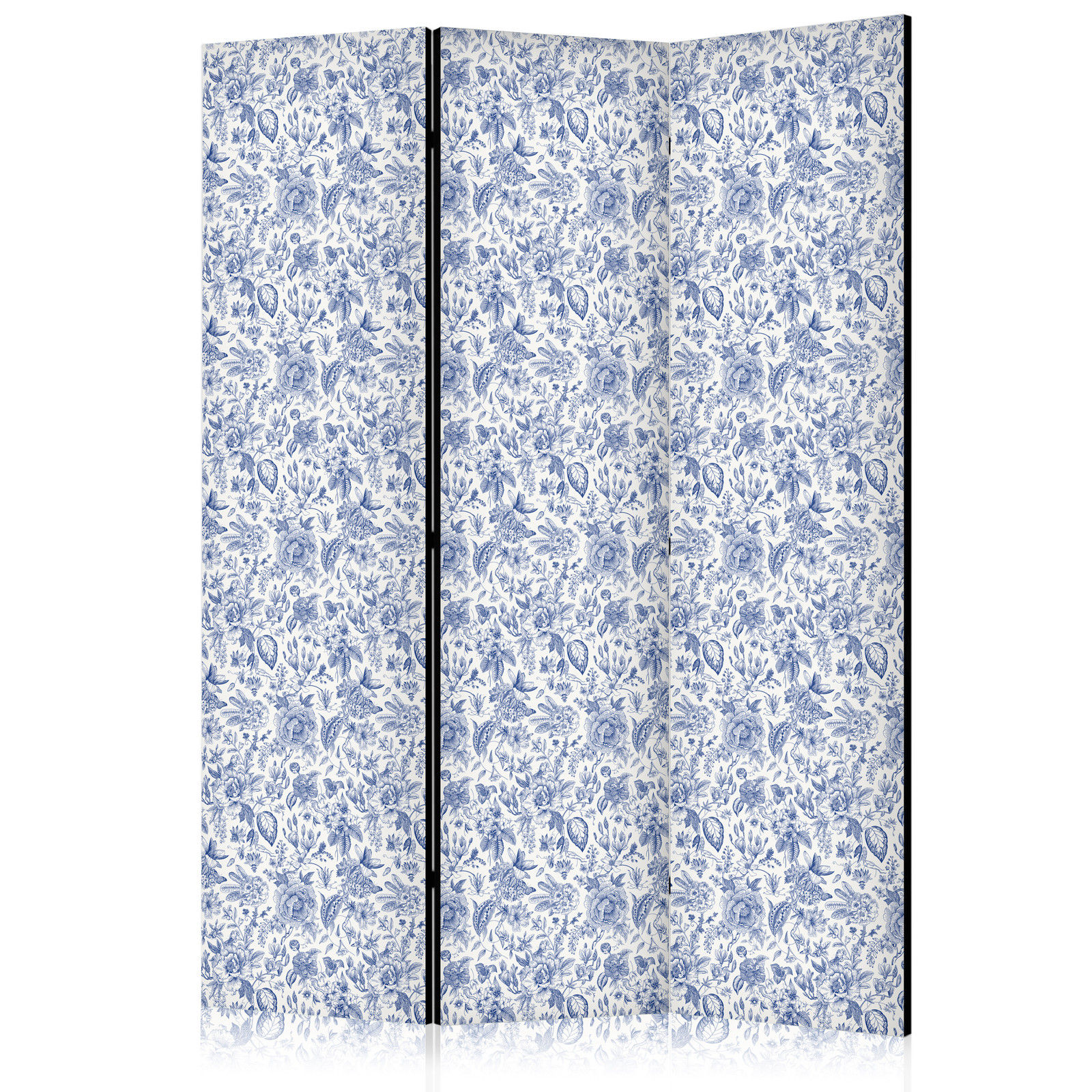 Διαχωριστικο Δωματιου - Illustration In Vintage Style - Blue Flowers On A White Background Ηχοαπορροφητικο 135x172cm