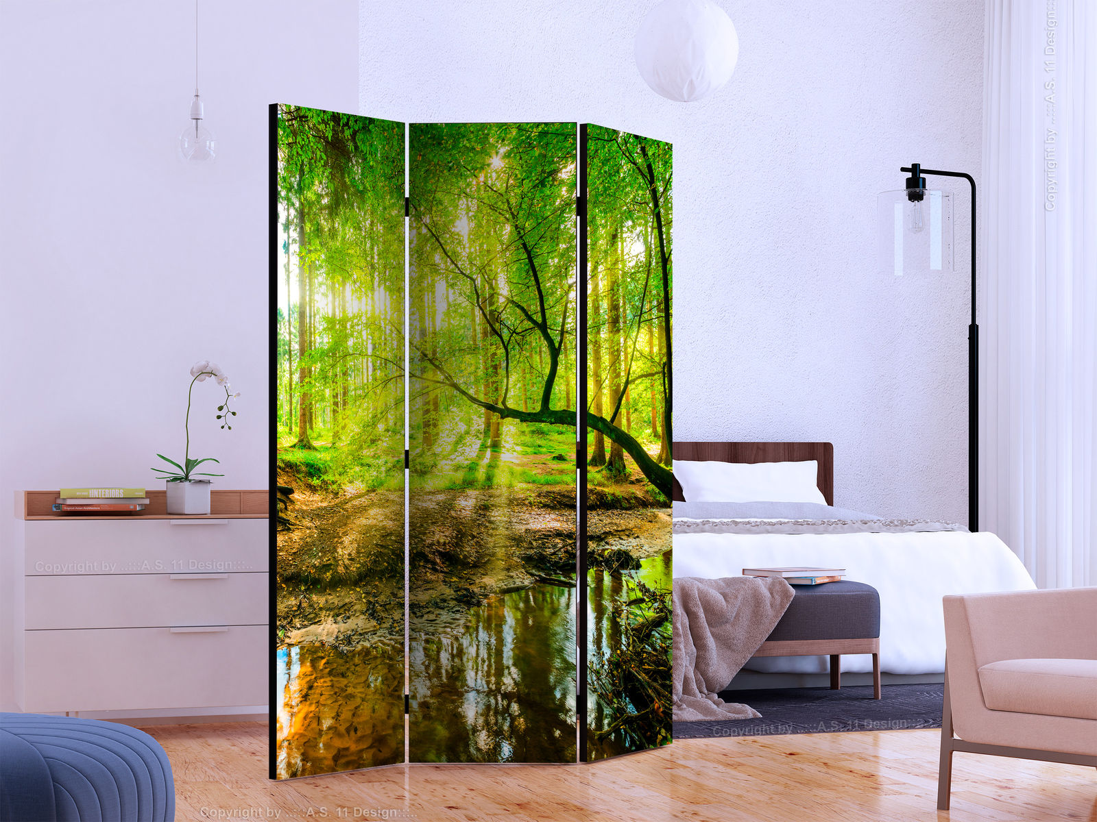 Διαχωριστικο Δωματιου - Forest Stream Μονης Οψης 135x172cm