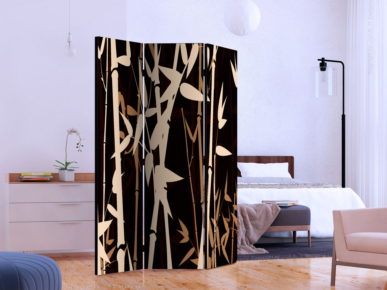 Διαχωριστικο Δωματιου - Bamboos Μονης Οψης 135x172cm