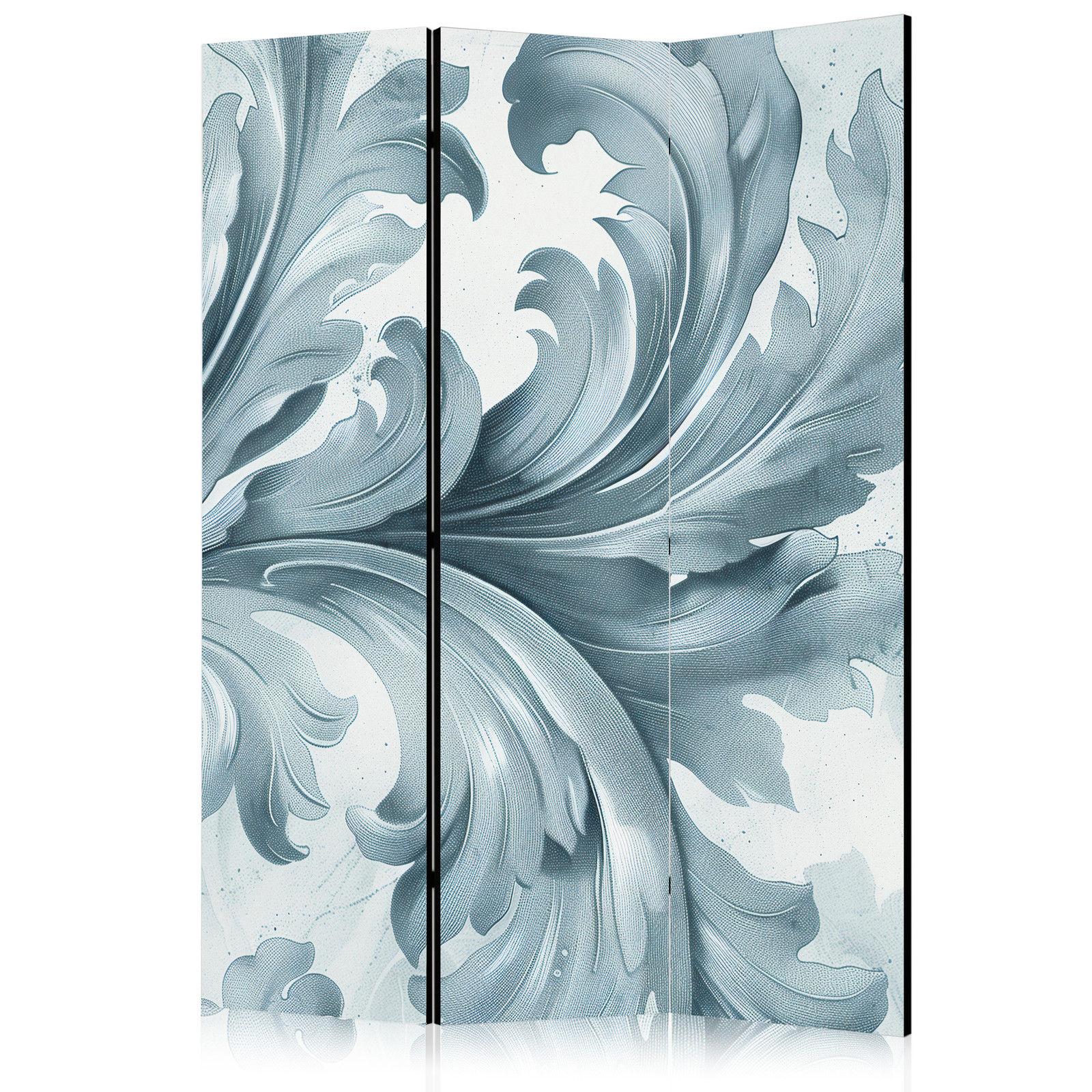 Διαχωριστικο Δωματιου - Stone Baroque Ornaments In Light Shades Of Gray And Blue Μονης Οψης 135x172cm
