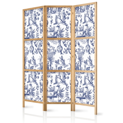 Ιαπωνικο Διαχωριστικο Δωματιου - Rome And Botany - Blue Pattern With Greek And Plant Motif 135x172cm