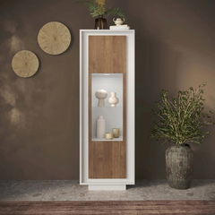 Lake Βιτρινα Λευκο \ Σκουρο Καφε Ξυλο