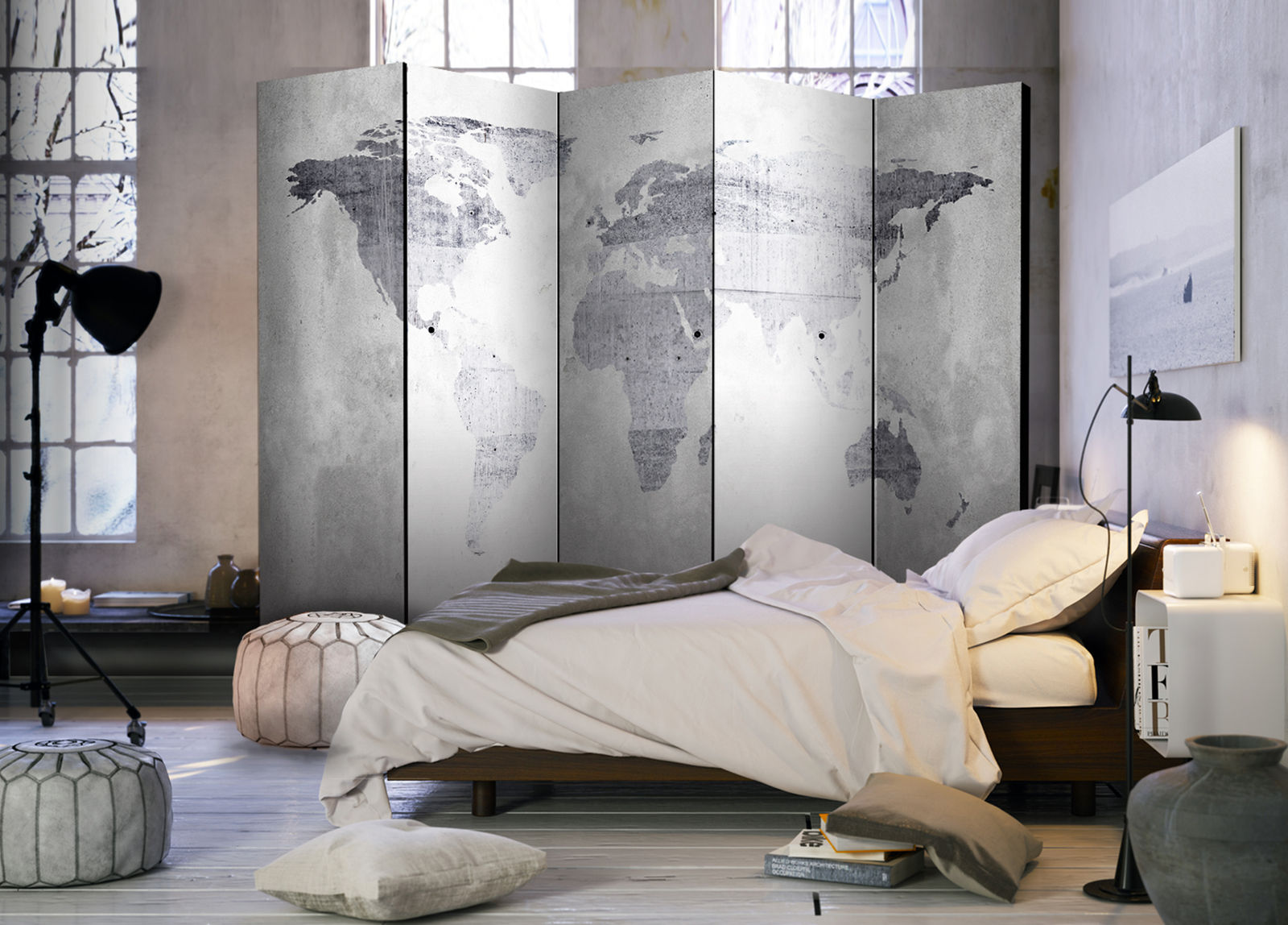 Διαχωριστικο Δωματιου - Concrete Map Μονης Οψης 225x172cm