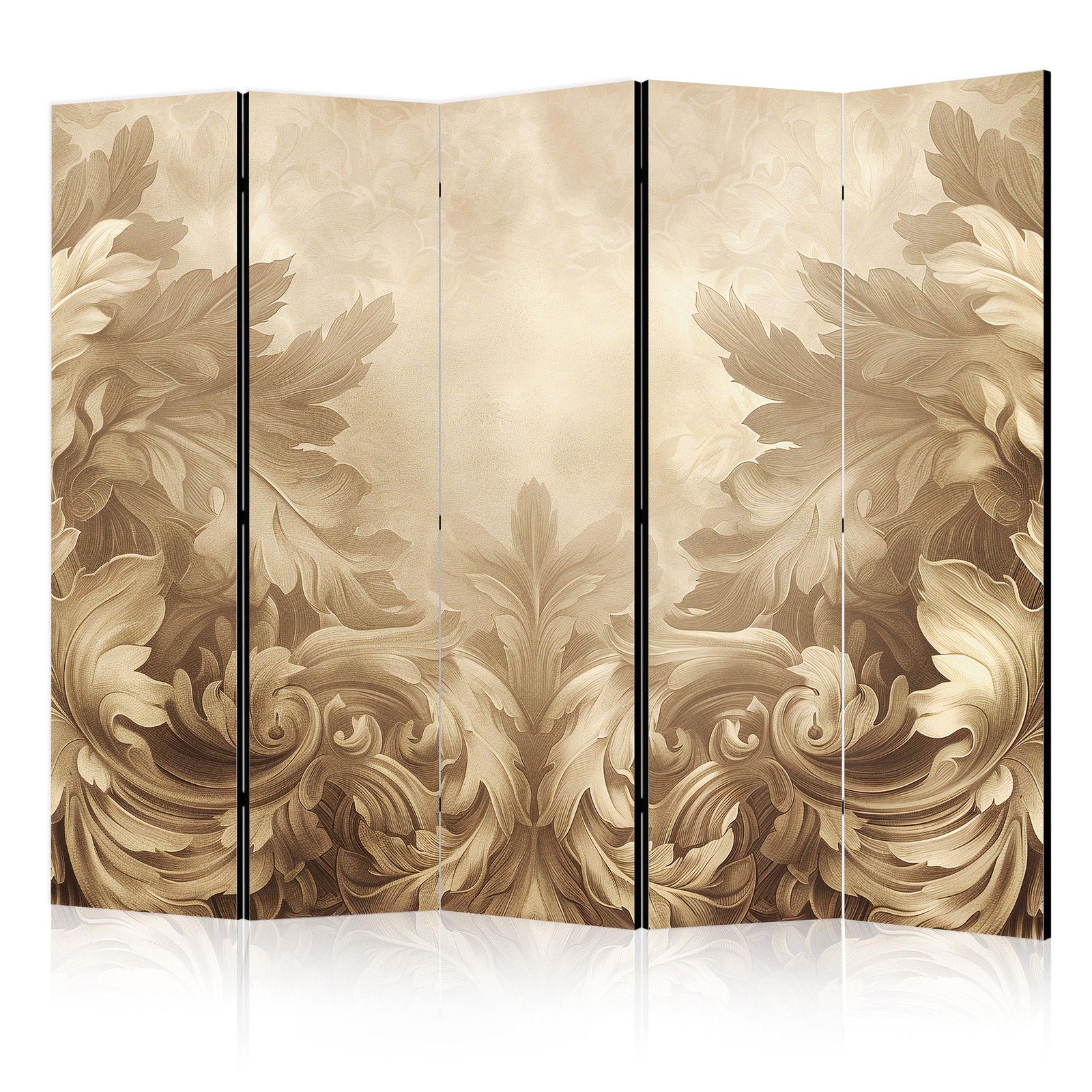 Διαχωριστικο Δωματιου - Carved Baroque Ornaments - Rich Composition In Sepia Colors Μονης Οψης 225x172cm