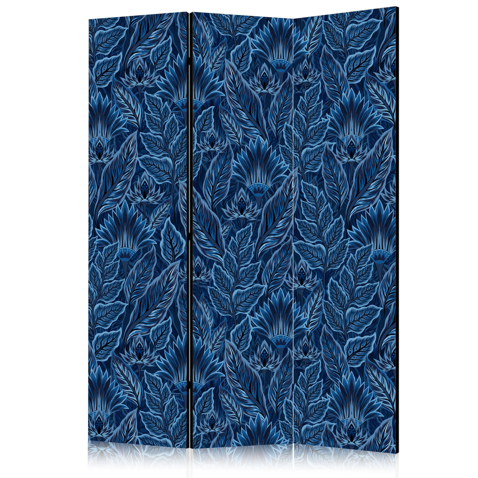 Διαχωριστικο Δωματιου - Dense Vegetation - Botanical Patterns In Illustrative Style; Blue Ηχοαπορροφητικο 135x172cm