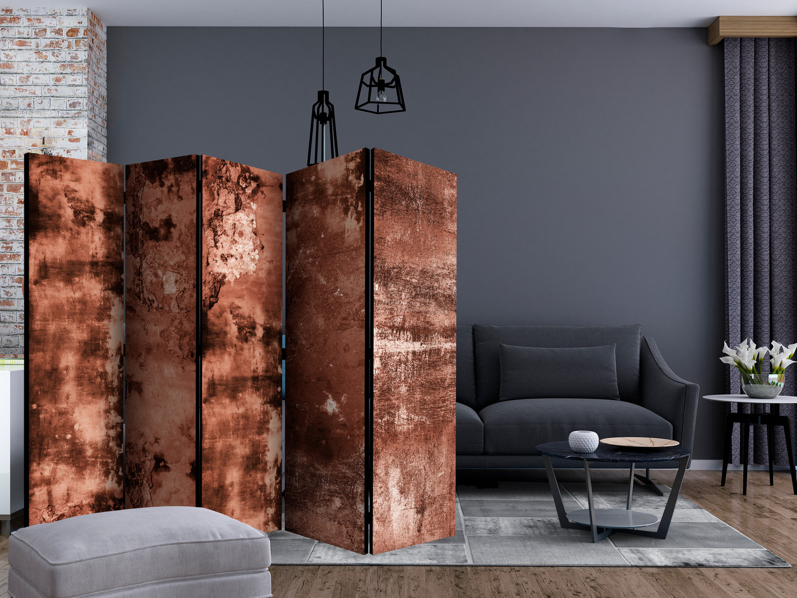 Διαχωριστικο Δωματιου - Brown Concrete Ii Μονης Οψης 225x172cm