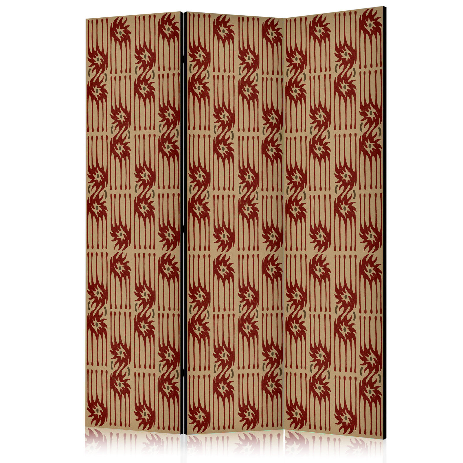 Διαχωριστικο Δωματιου - Predatory Features - Red Abstract Shapes Inspired By Tribal Μονης Οψης 135x172cm
