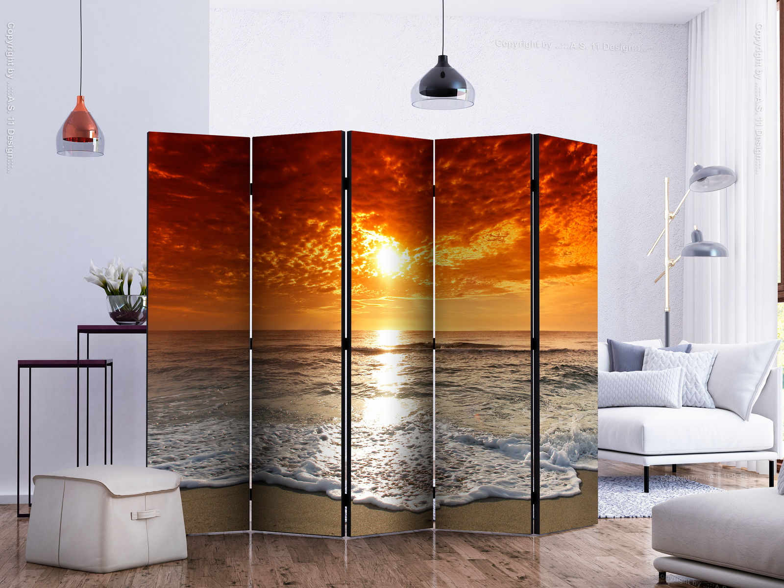 Διαχωριστικο Δωματιου - Marvelous Sunset Ii Διπλης Οψης 225x172cm