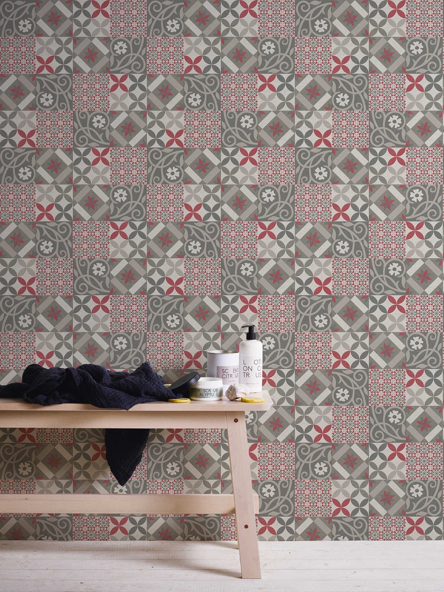 Ταπετσαρια Τοιχου Tiles Διαφορα Χρωματα