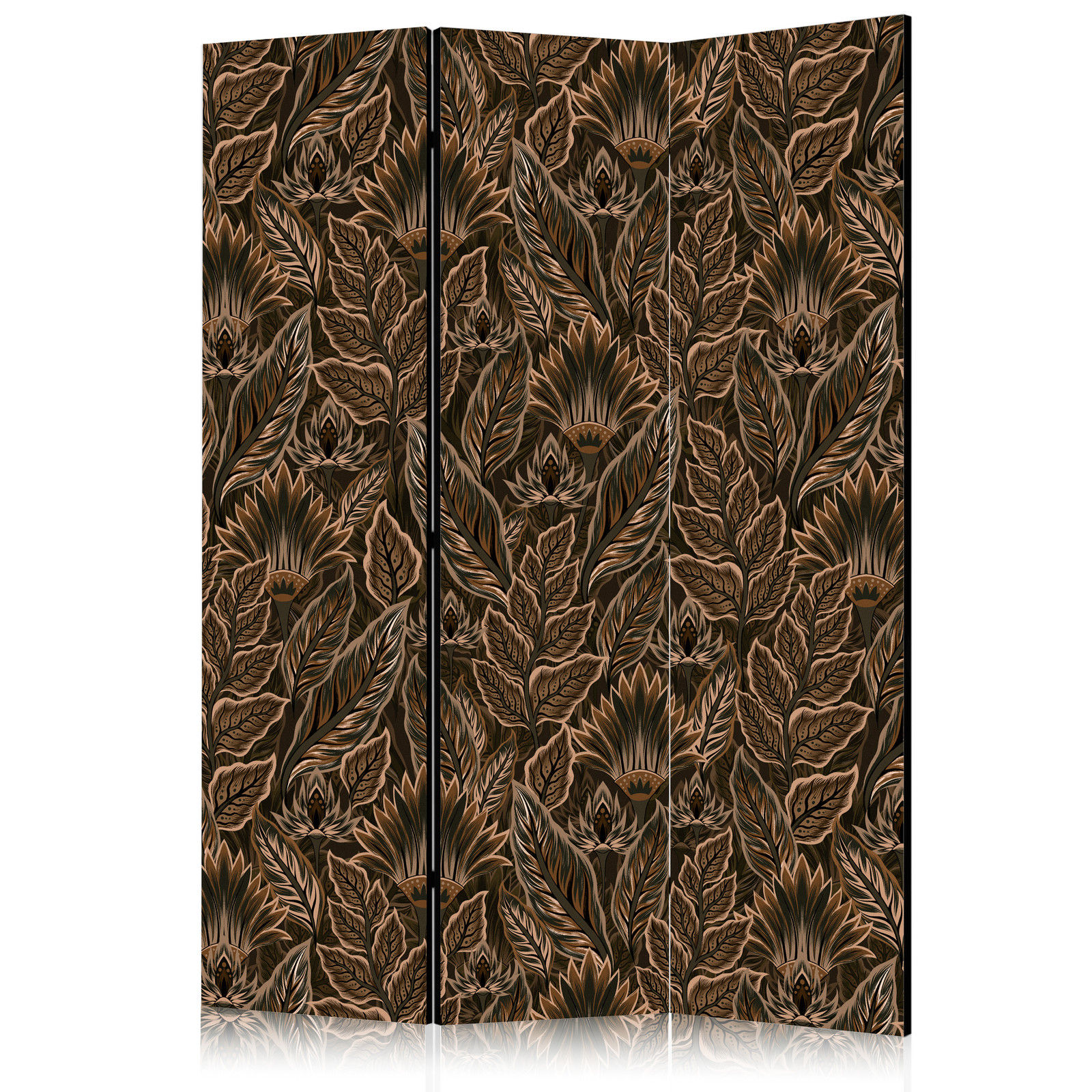 Διαχωριστικο Δωματιου - Dense Vegetation - Botanical Patterns In Illustrative Style; Brown Μονης Οψης 135x172cm