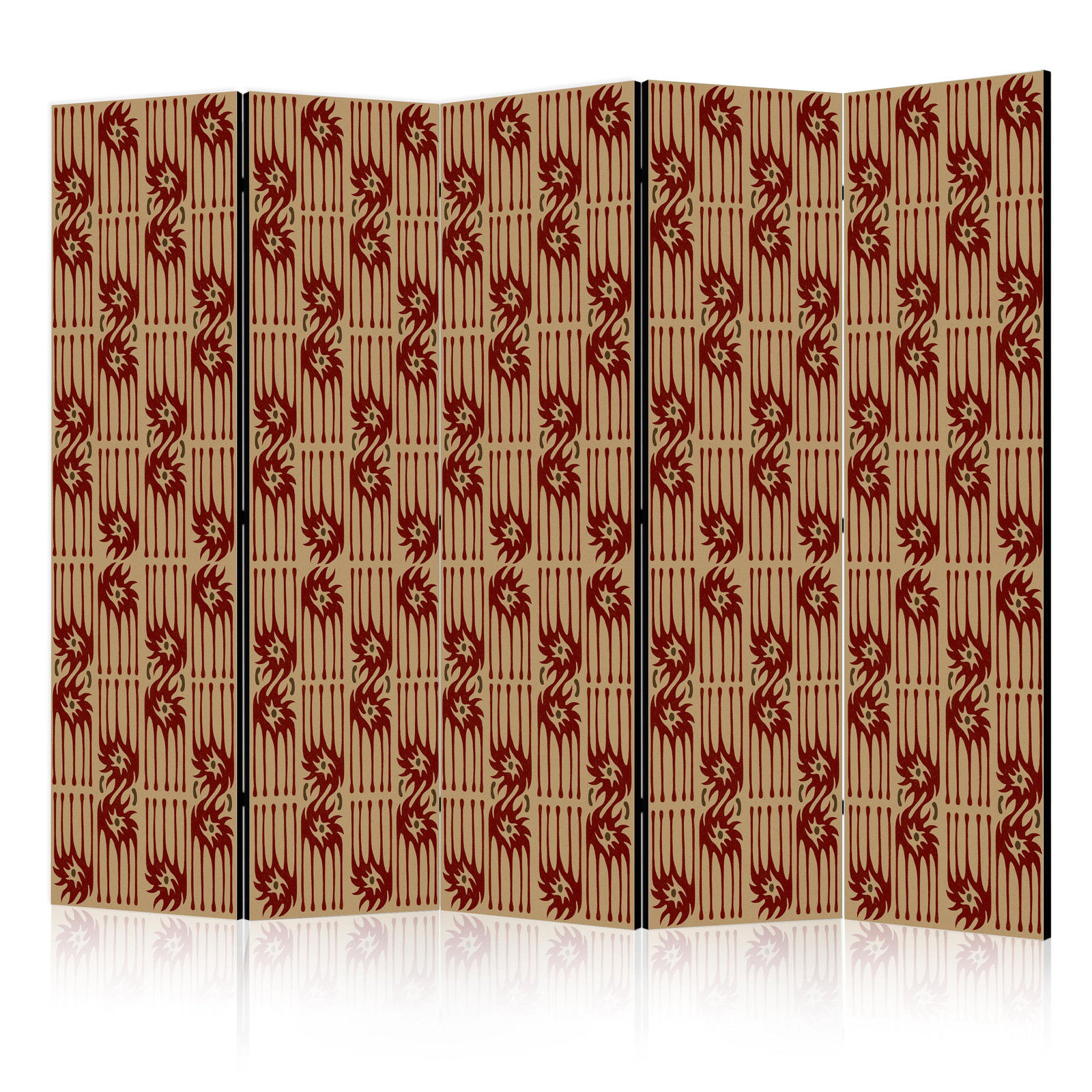 Διαχωριστικο Δωματιου - Predatory Features - Red Abstract Shapes Inspired By Tribal Μονης Οψης 225x172cm