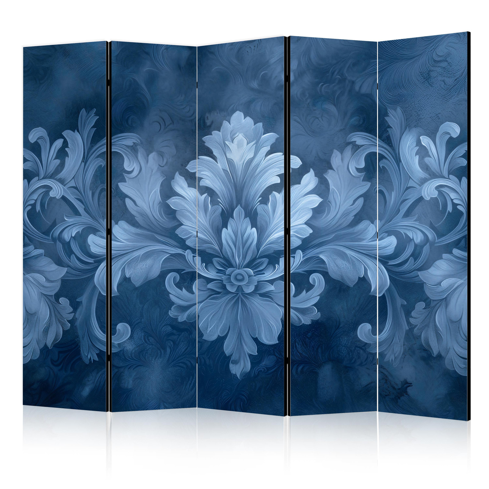 Διαχωριστικο Δωματιου - Ornament In Blue And Cool Colors Dark Blue Decoration Διπλης Οψης 225x172cm