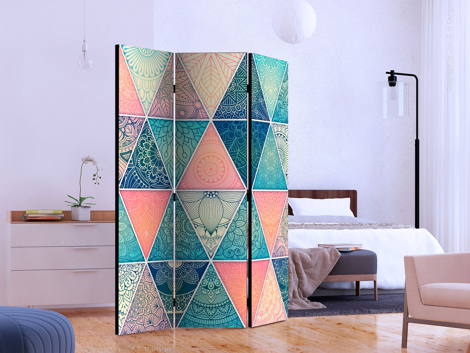 Διαχωριστικο Δωματιου - Oriental Triangles Μονης Οψης 135x172cm