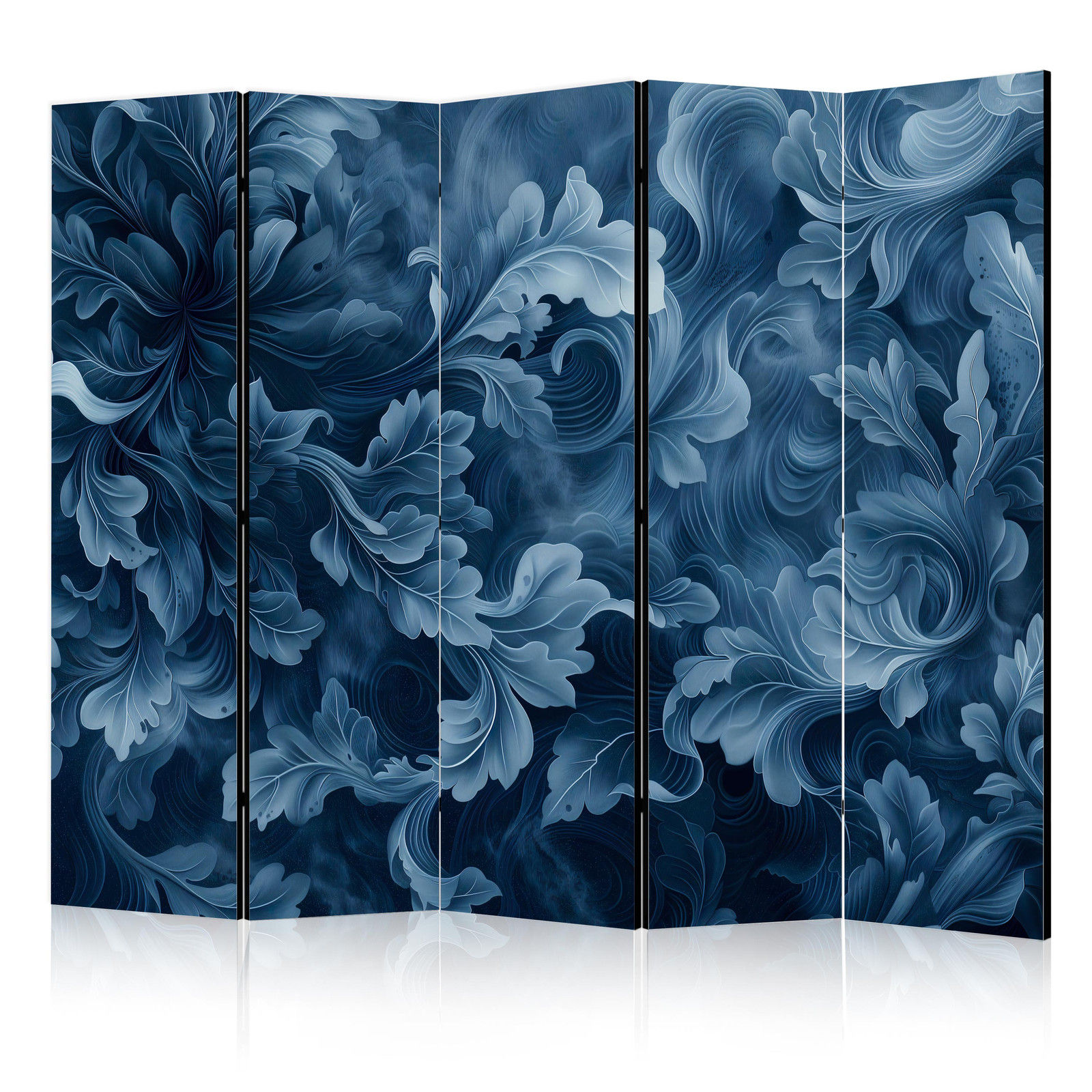 Διαχωριστικο Δωματιου - Abstract Ornaments - Dark Blue Victorian Leaves Μονης Οψης 225x172cm