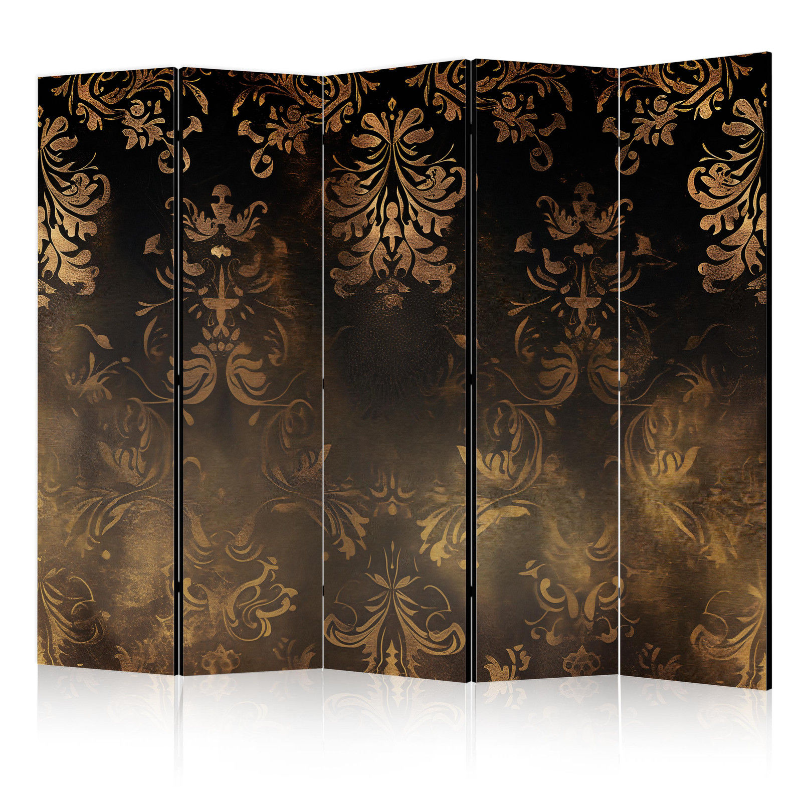 Διαχωριστικο Δωματιου - Baroque Ornaments In Patinated Gold And Bronze - Retro Motif Ηχοαπορροφητικο 225x172cm