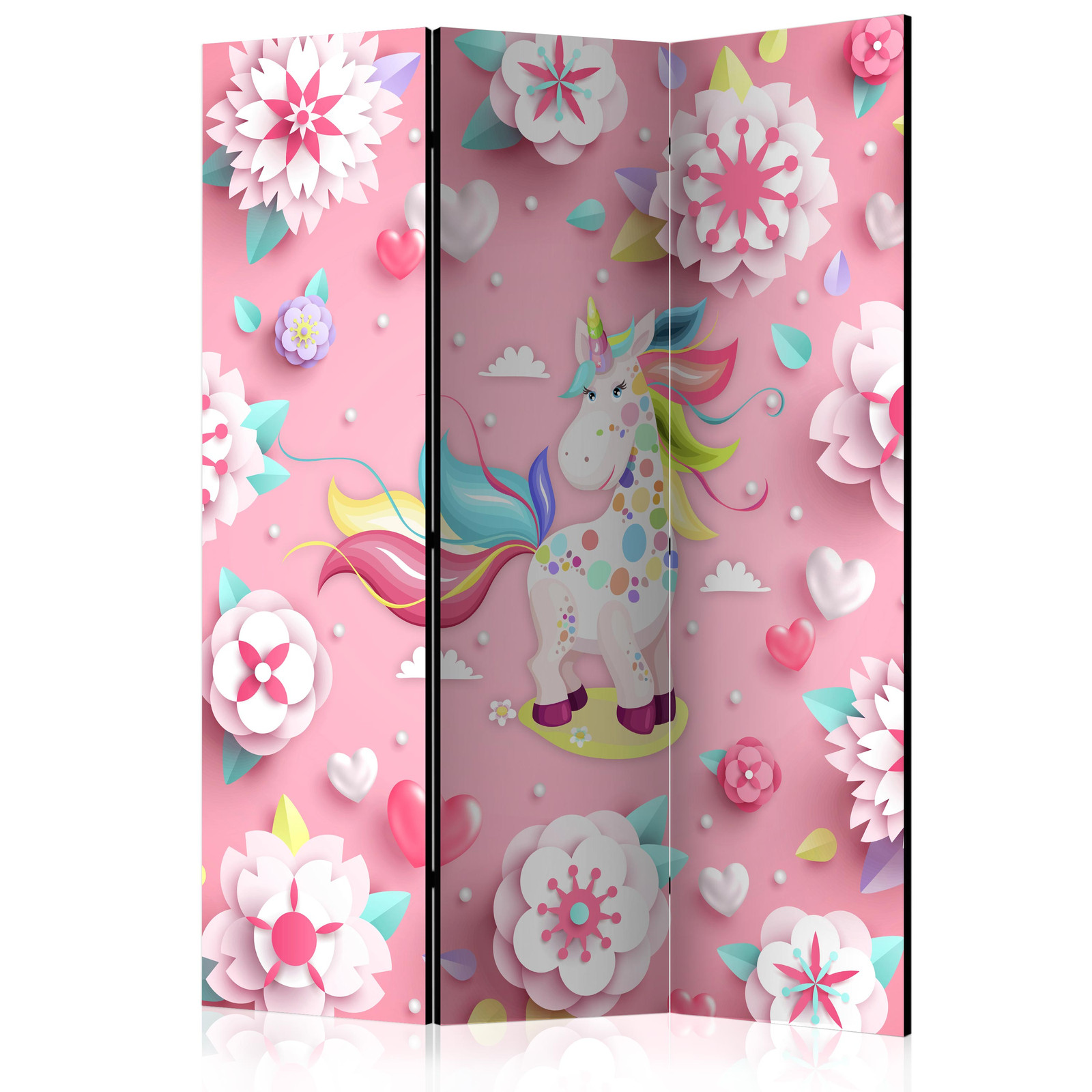 Διαχωριστικο Δωματιου - Unicorn On Flowerbed Μονης Οψης 135x172cm