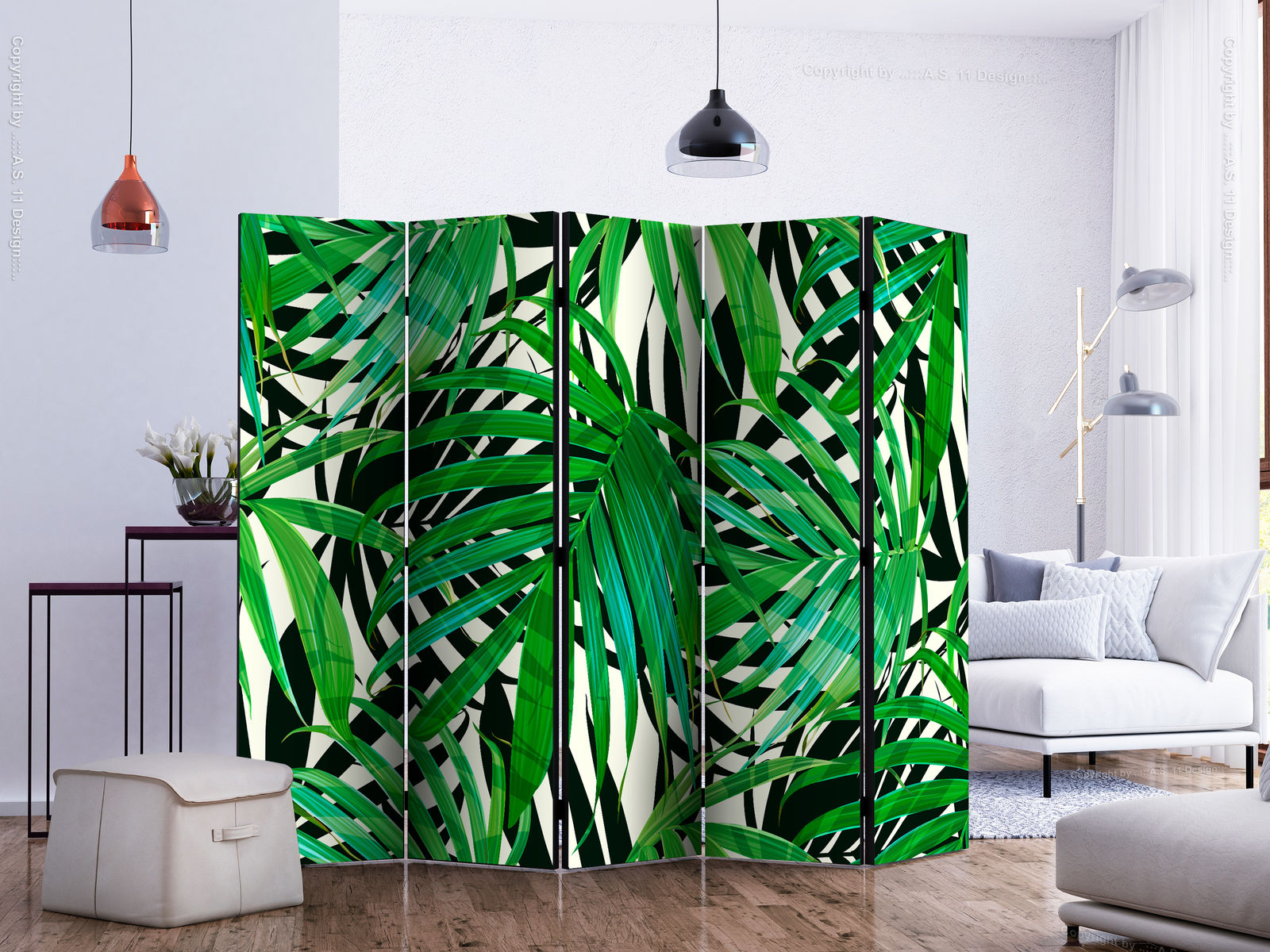 Διαχωριστικο Δωματιου - Tropical Leaves Ii Ηχοαπορροφητικο 225x172cm