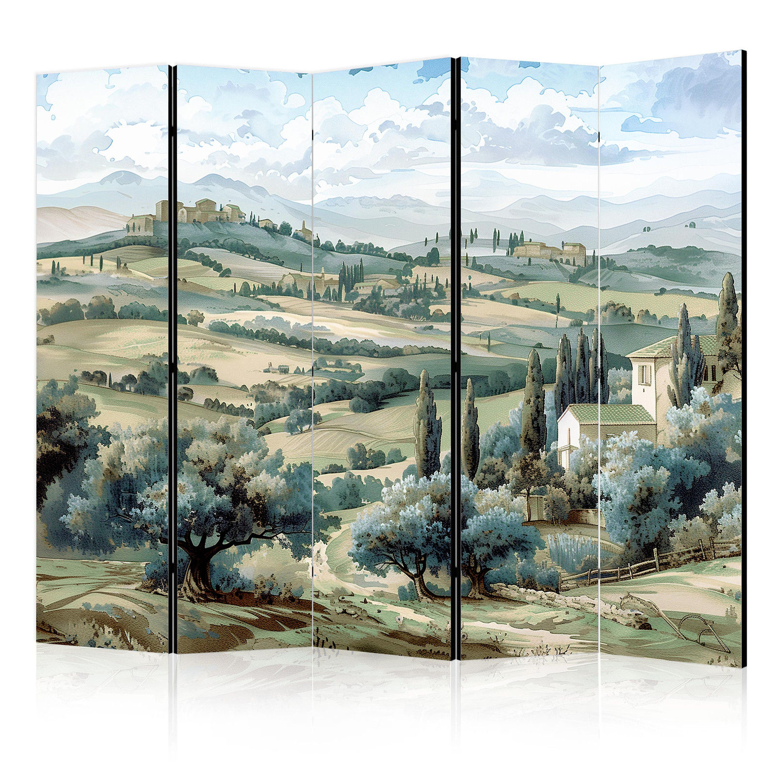 Διαχωριστικο Δωματιου - Landscape With Green Fields And Trees - Tuscan Sunny View Μονης Οψης 225x172cm