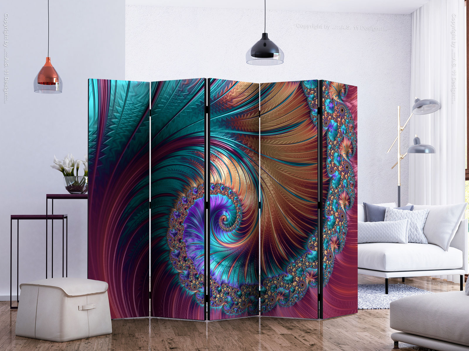 Διαχωριστικο Δωματιου - Peacock Tail Ii Διπλης Οψης 225x172cm