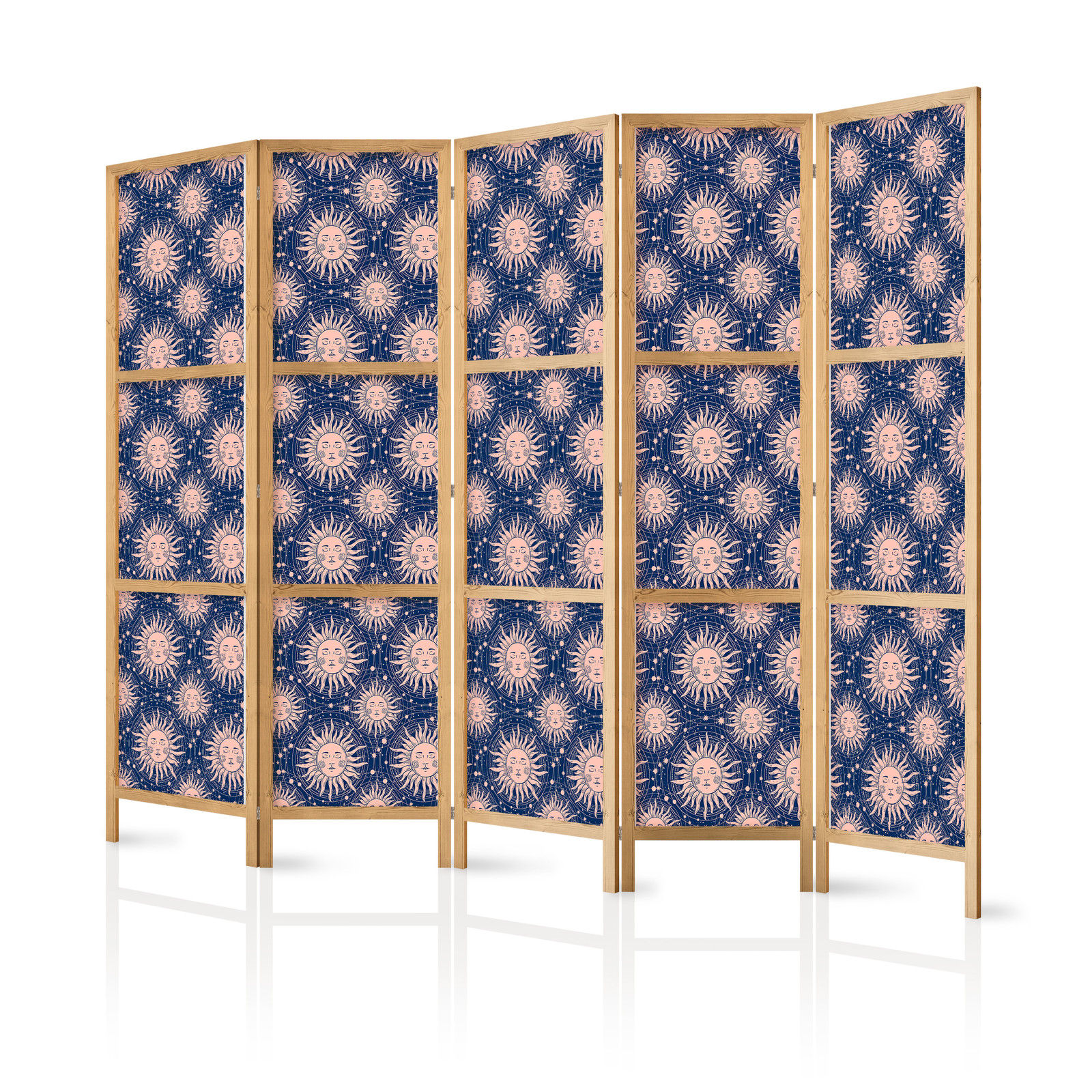 Ιαπωνικο Διαχωριστικο Δωματιου - Sunny Patterns - Repeating Sun Motif On A Navy Background 225x172cm