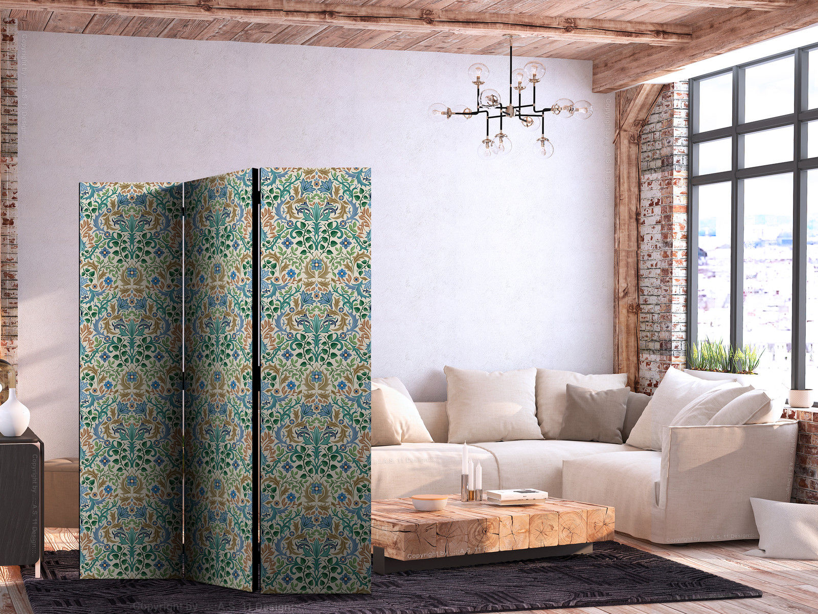Διαχωριστικο Δωματιου Retro Vintage Intricate And Rich Pattern In Victorian Style Μονης Οψης 135x172cm