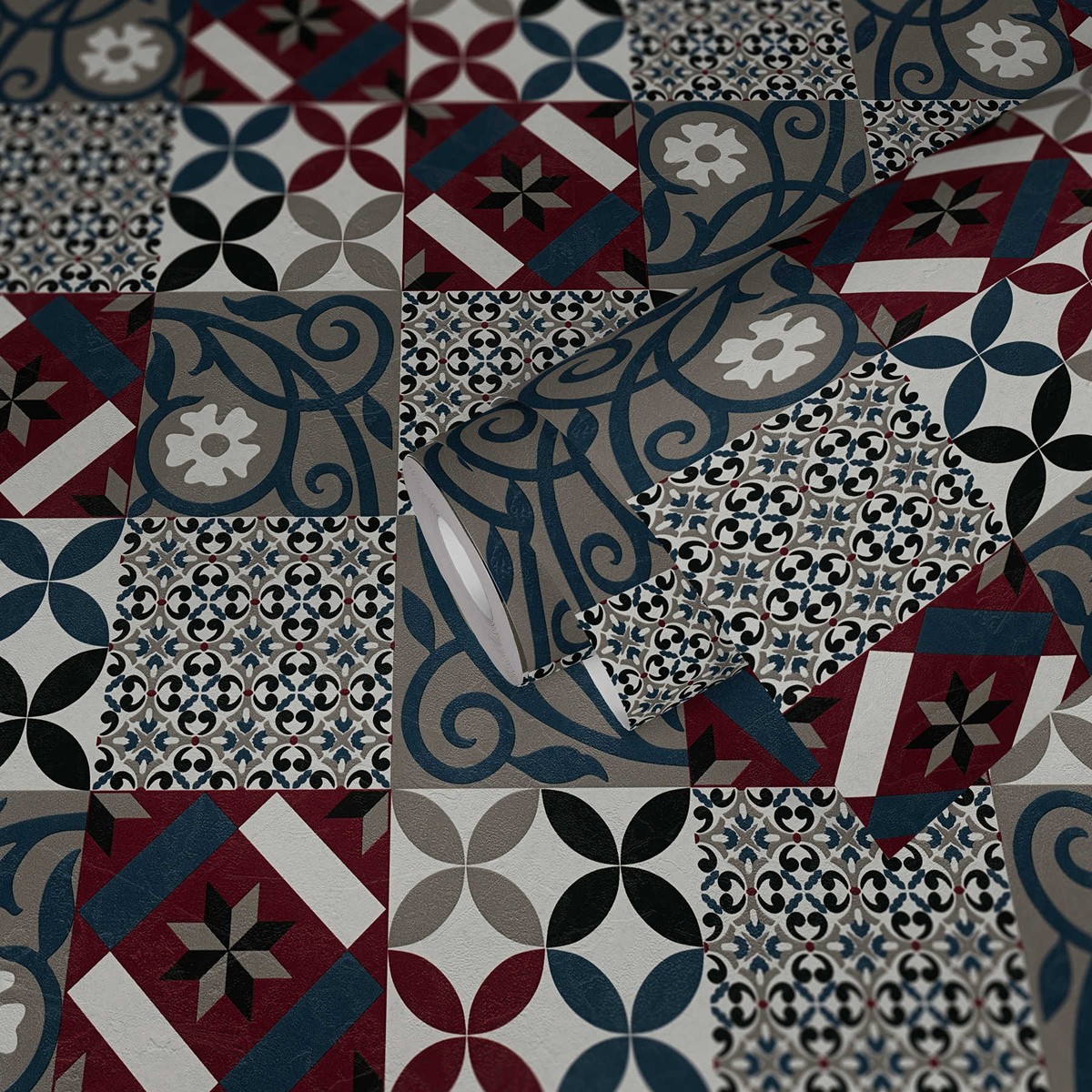 Ταπετσαρια Τοιχου Tiles Διαφορα Χρωματα