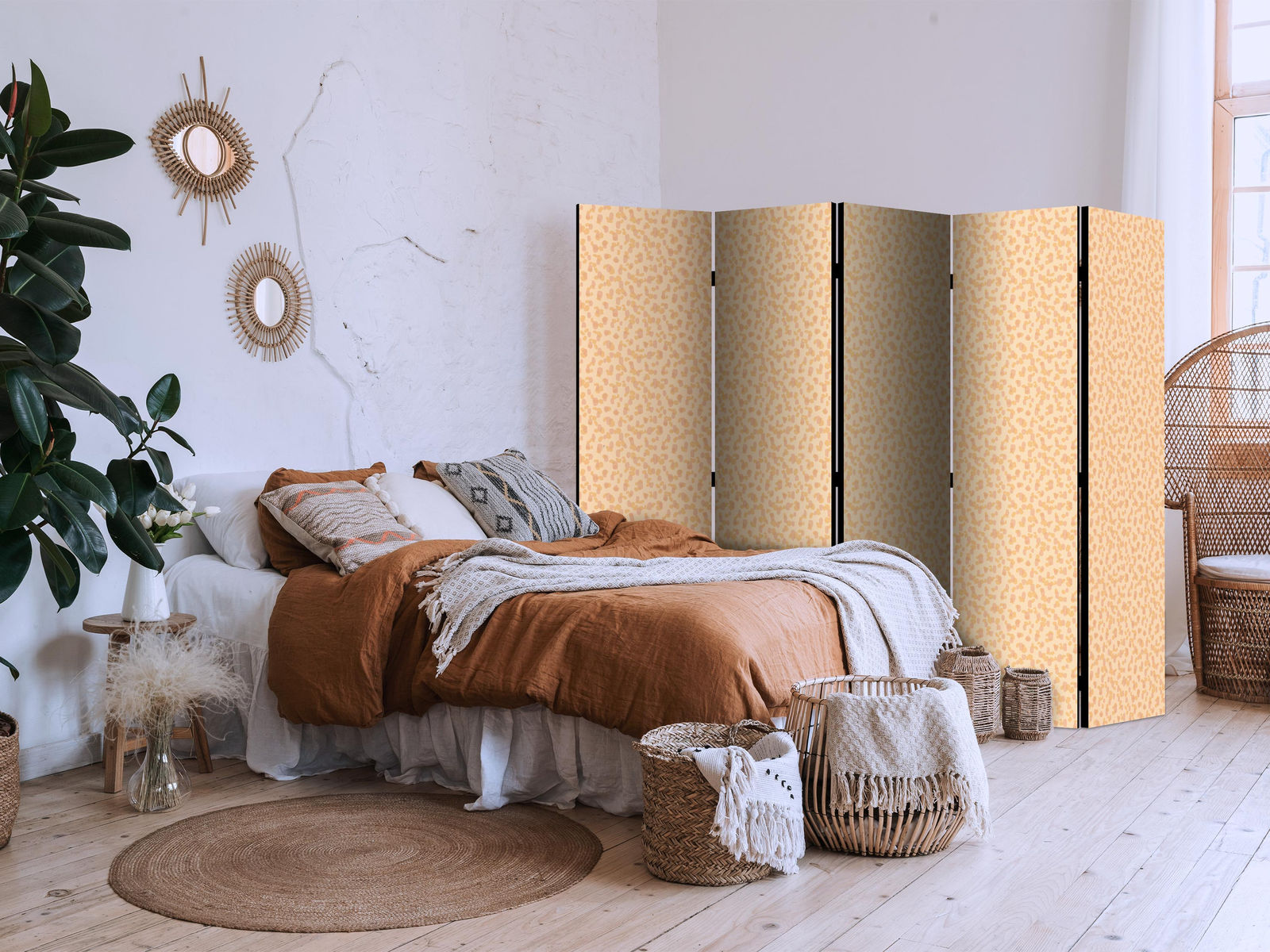 Διαχωριστικο Δωματιου - Tiny Dots - Optimistic Pattern In Peach Colors Διπλης Οψης 225x172cm