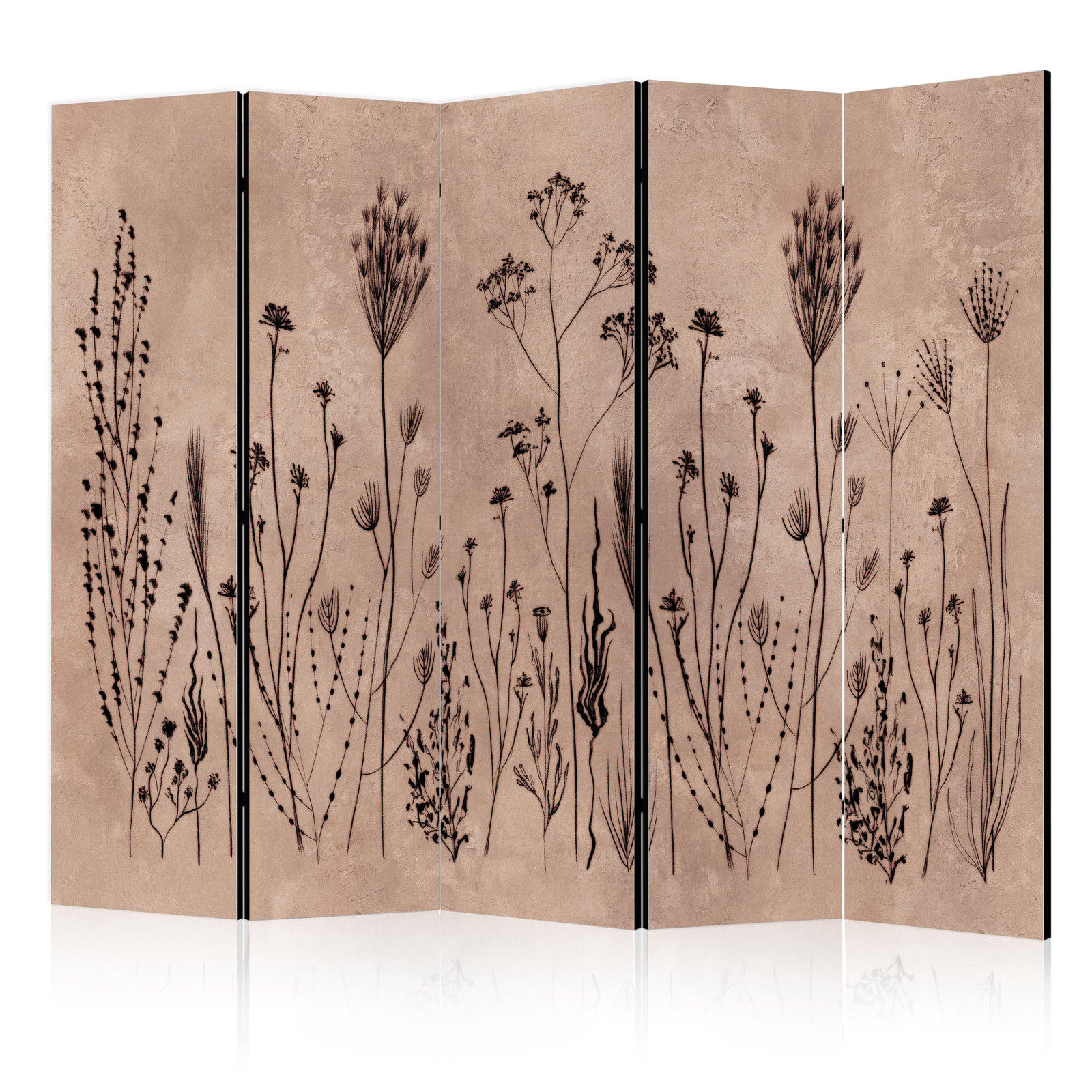 Διαχωριστικο Δωματιου - Plant Vintage - Delicate Field Flowers On A Background In Lime Wash Technique Μονης Οψης 225x172cm