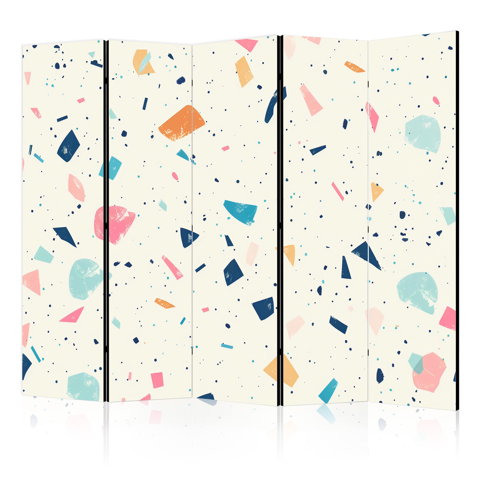 Διαχωριστικο Δωματιου - Terrazzo With Multicolored - Large Elements - Cheerful Pattern On A Light Background Ηχοαπορροφητικο 225x172cm