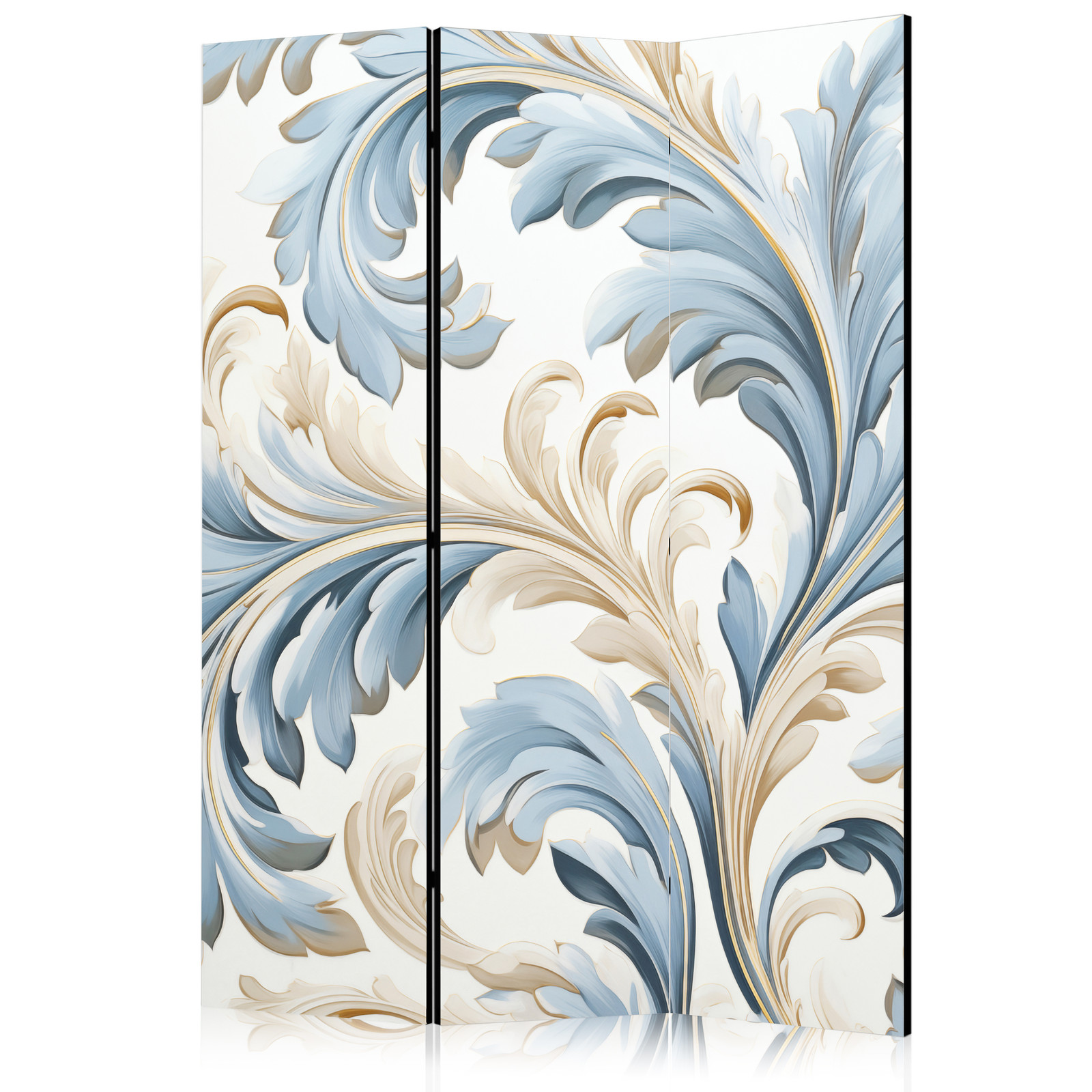 Διαχωριστικο Δωματιου - Baroque Ornaments In Light Creamy Blue Colors Μονης Οψης 135x172cm