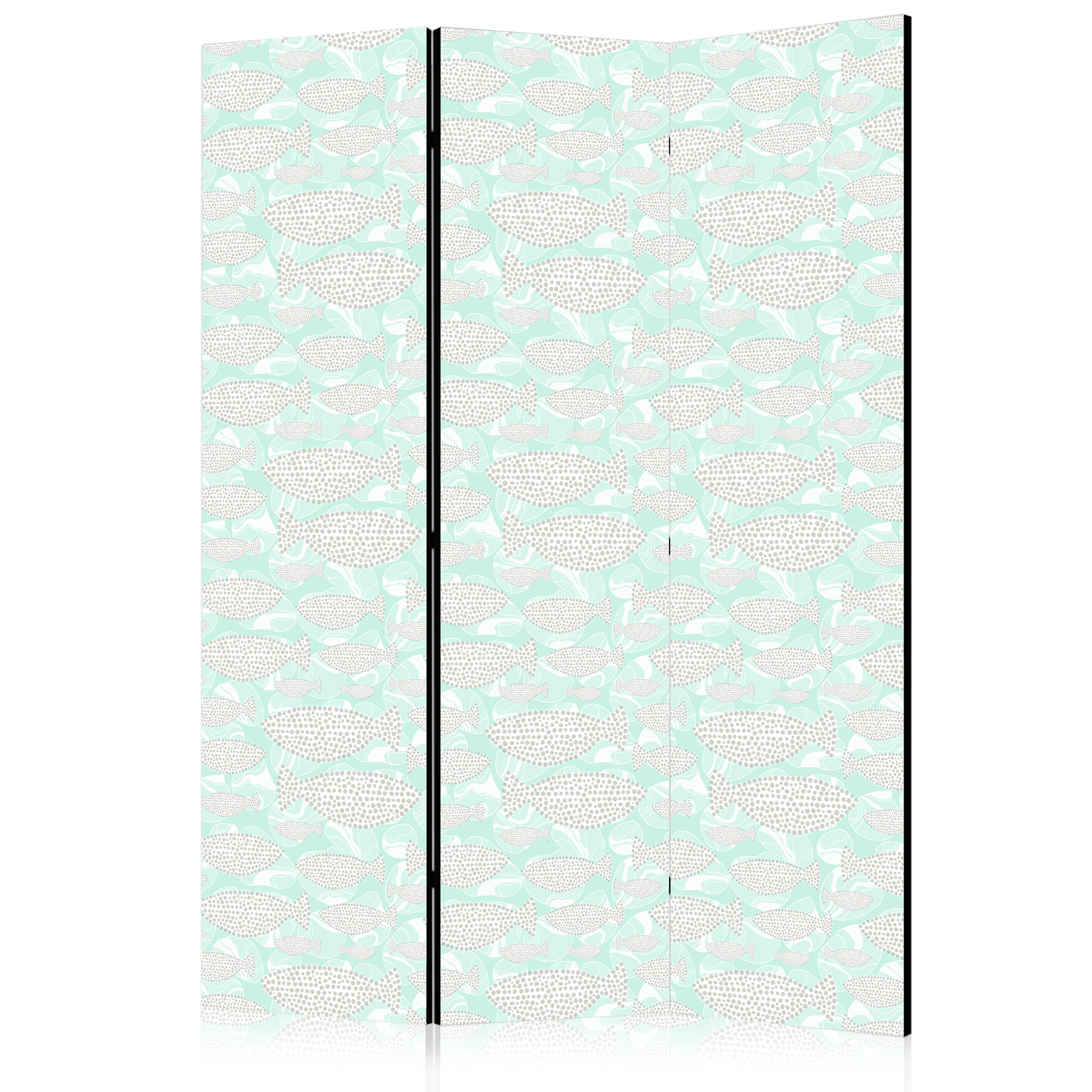 Διαχωριστικο Δωματιου - Minimalist Fish - Fish Of Grey Dots On A Crystal Clear Water Surface In Mint Green Colors Ηχοαπορροφητικο 135x172cm
