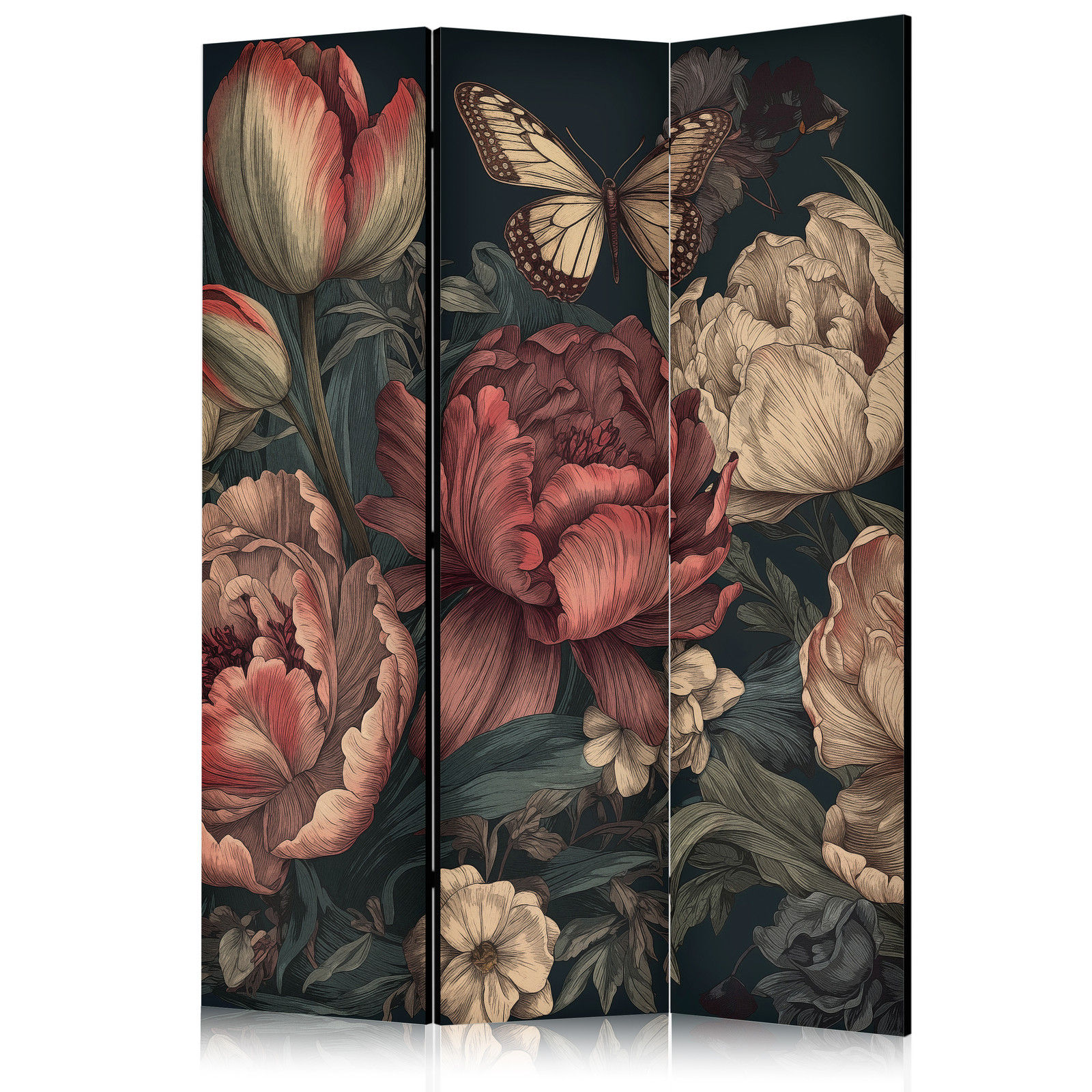 Διαχωριστικο Δωματιου - Floral Illustration - Magnificent Flower Buds On A Turquoise Background Ηχοαπορροφητικο 135x172cm