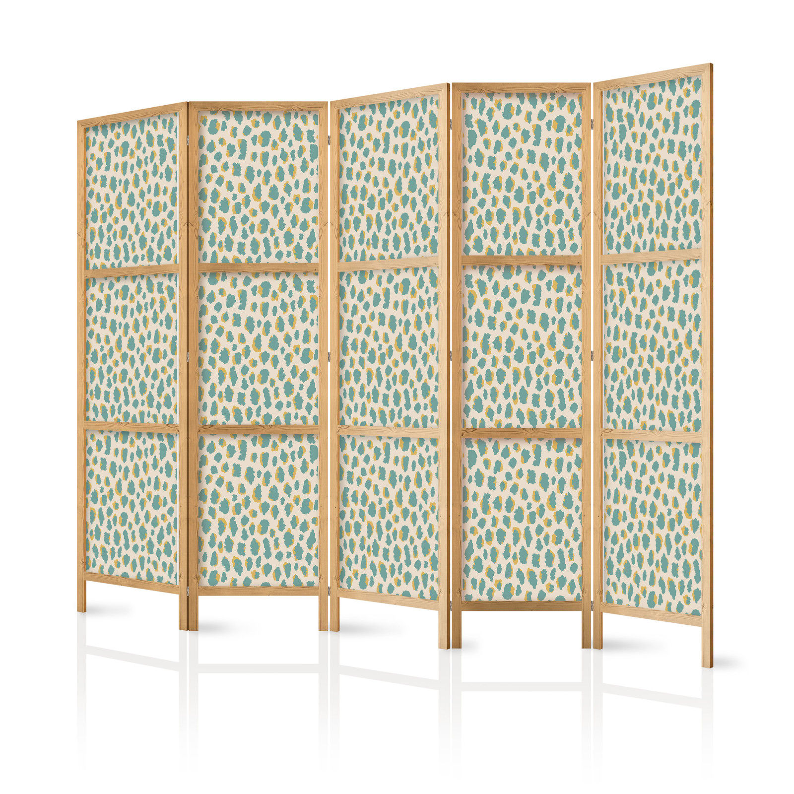 Ιαπωνικο Διαχωριστικο Δωματιου - Giraffe Pattern - Animal Pattern In Turquoise Spots On A Light Background 225x172cm