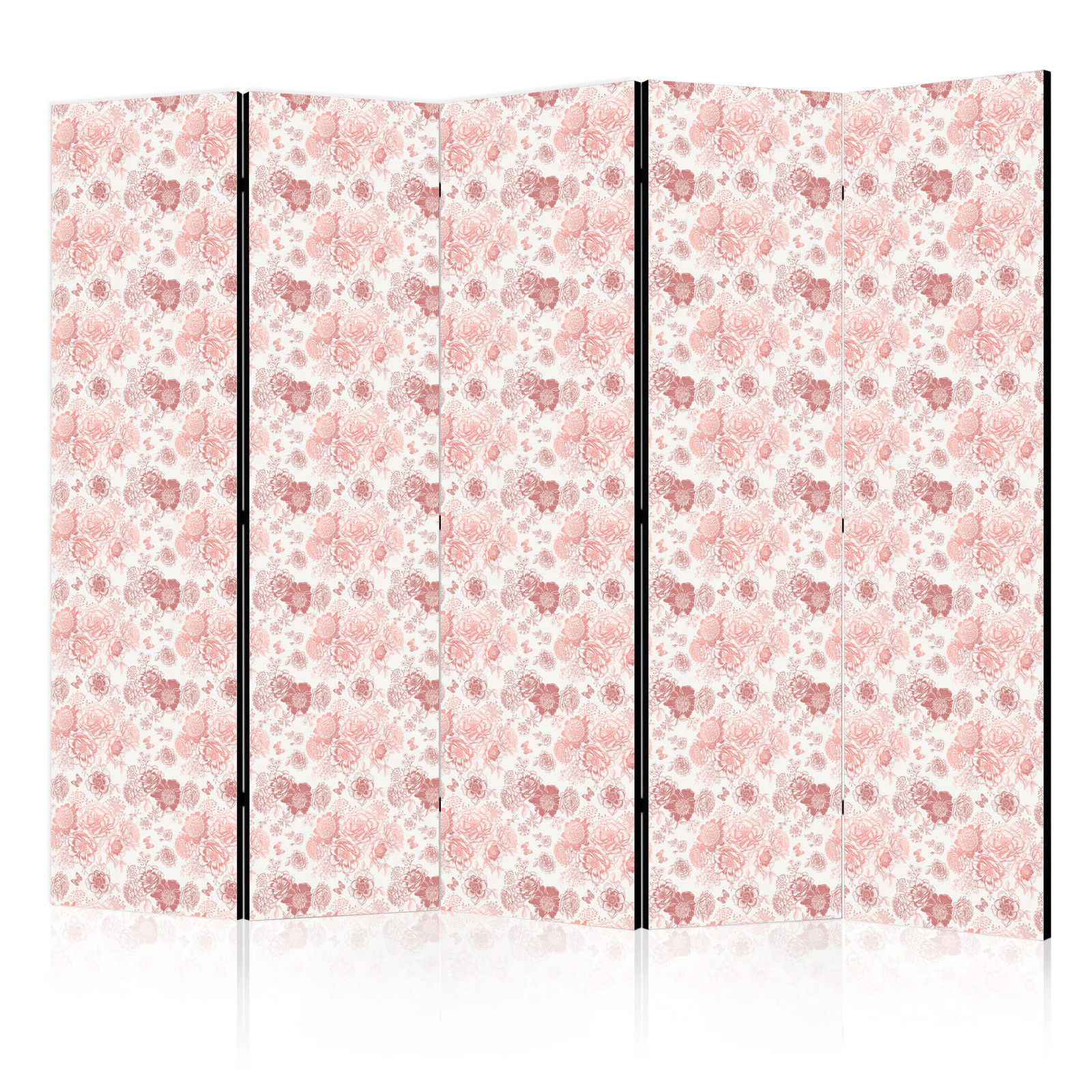 Διαχωριστικο Δωματιου - Pink Blossoming - Flowers In Warm Colors On A White Background Μονης Οψης 225x172cm