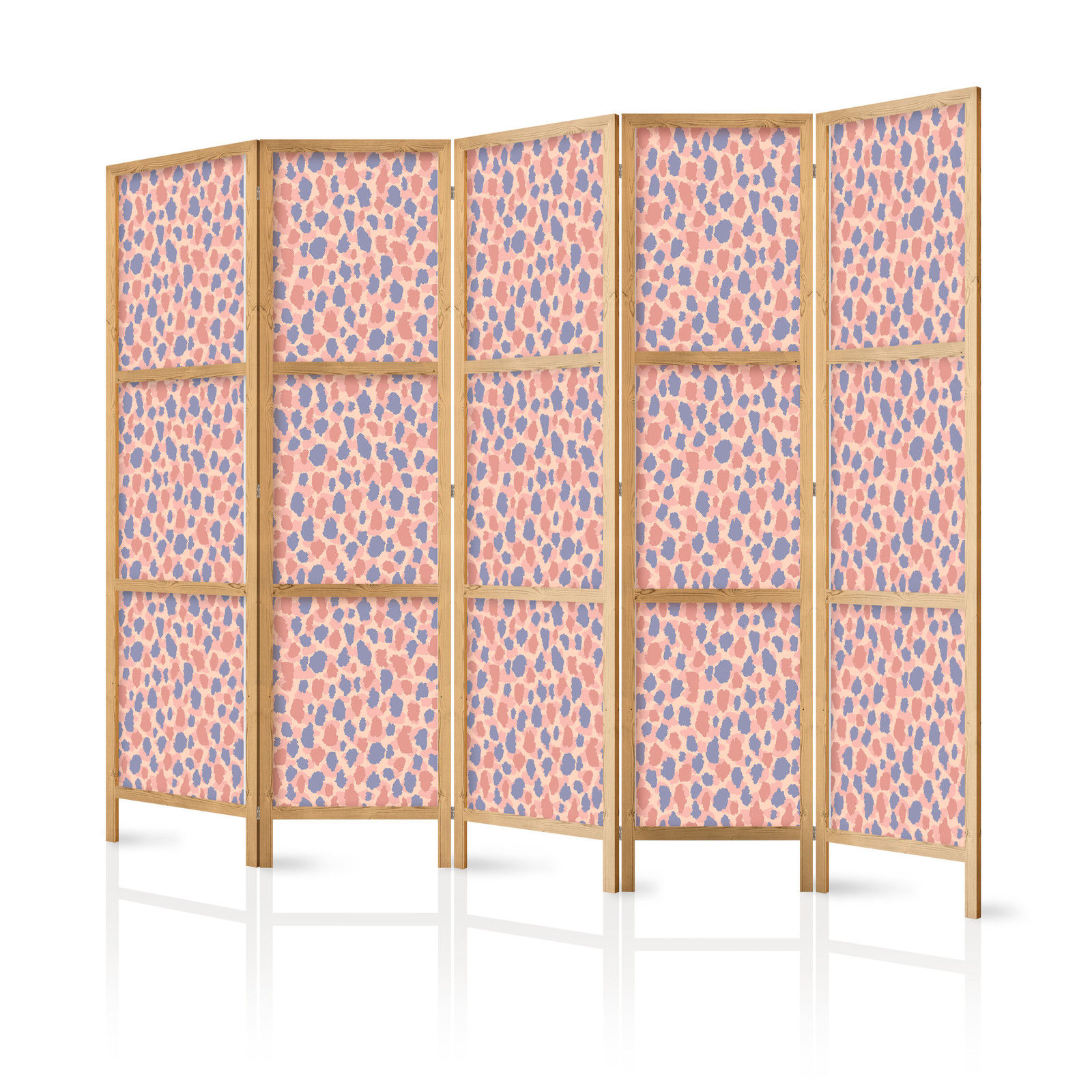 Ιαπωνικο Διαχωριστικο Δωματιου - Giraffe Pattern - Colorful Animal Pattern In Blue-pink Spots 225x172cm