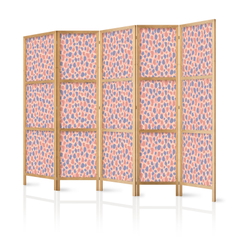 Ιαπωνικο Διαχωριστικο Δωματιου - Giraffe Pattern - Colorful Animal Pattern In Blue-pink Spots 225x172cm