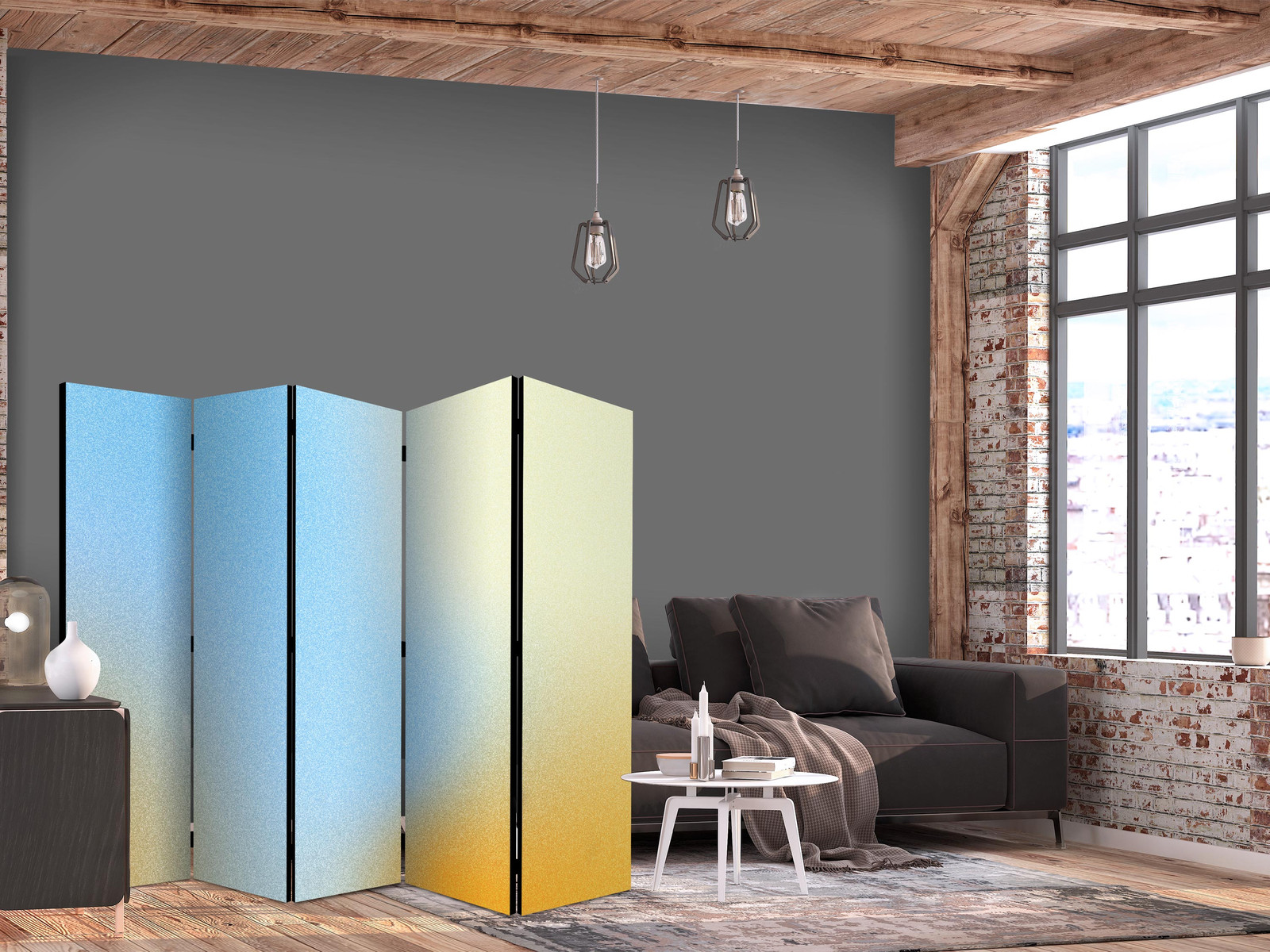 Διαχωριστικο Δωματιου - Energetic Gradient - Gradient Composition In Vibrant Colors Μονης Οψης 225x172cm