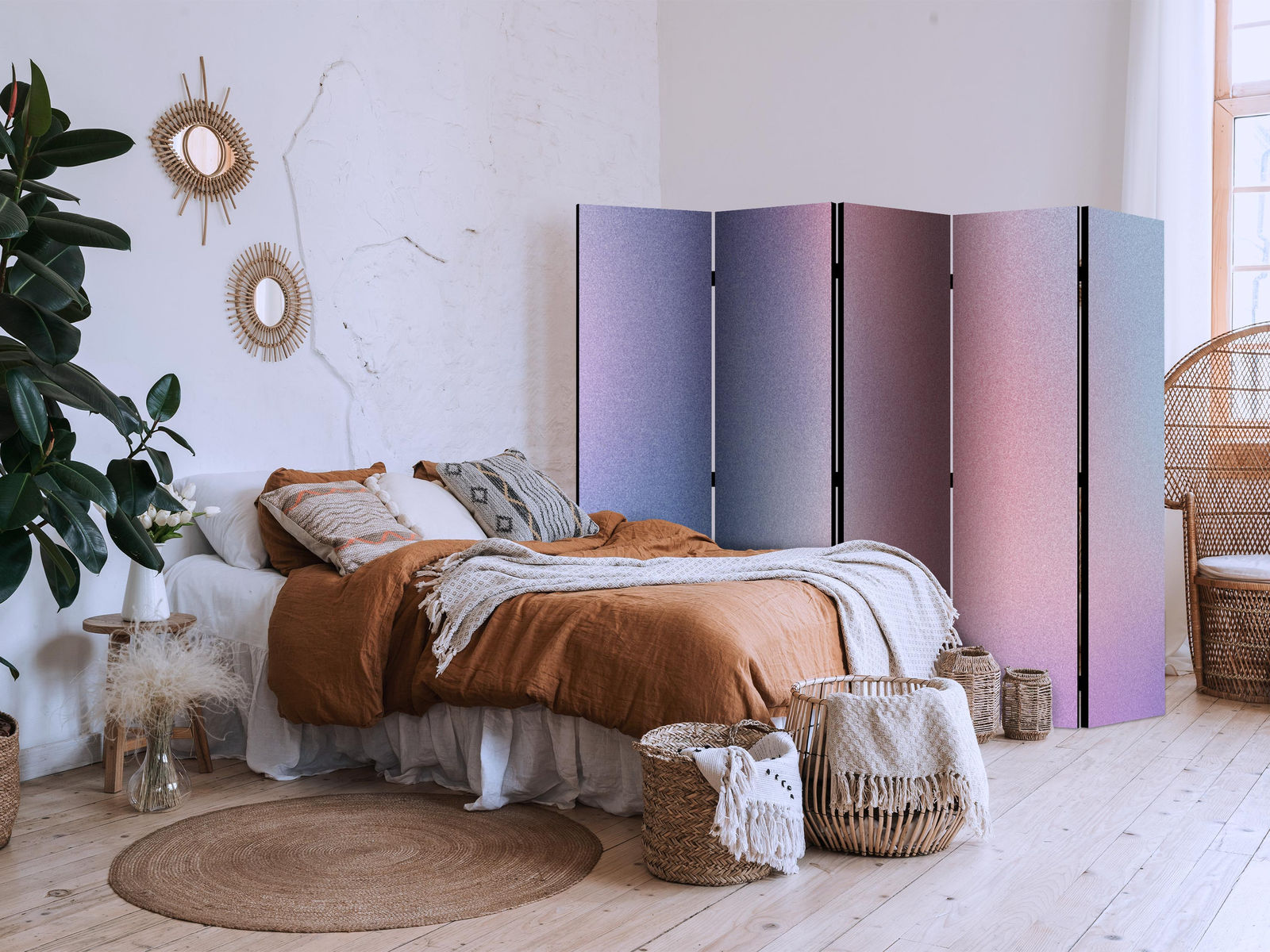 Διαχωριστικο Δωματιου - Rainbow Gradient - Delicate Multicolored Gradient Resembling Mist Διπλης Οψης 225x172cm