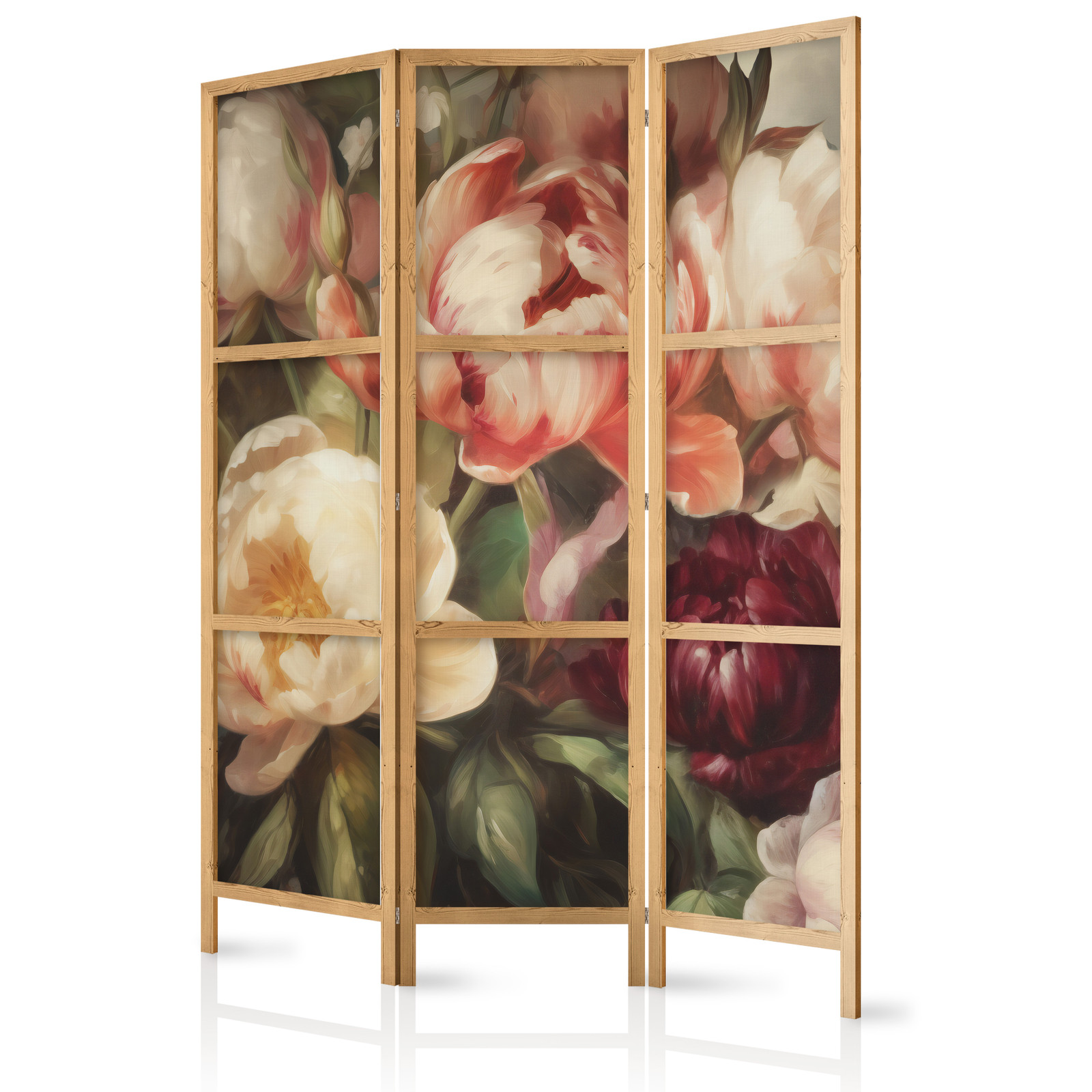 Ιαπωνικο Διαχωριστικο Δωματιου - Blooming Peonies - Charismatic Flowers Bathed In Sunlight 135x172cm