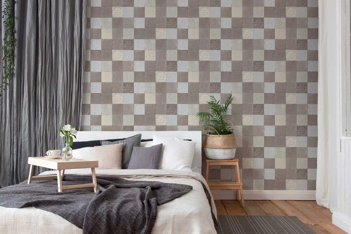 Ταπετσαρια Τοιχου Tiles Διαφορα Χρωματα