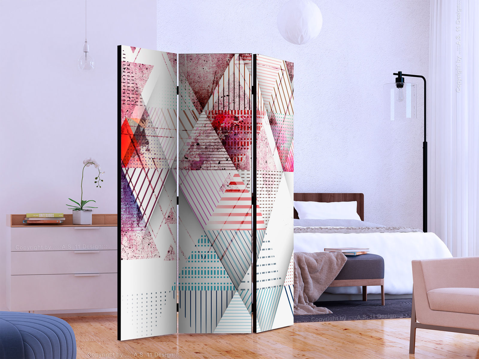 Διαχωριστικο Δωματιου - Triangular World Μονης Οψης 135x172cm