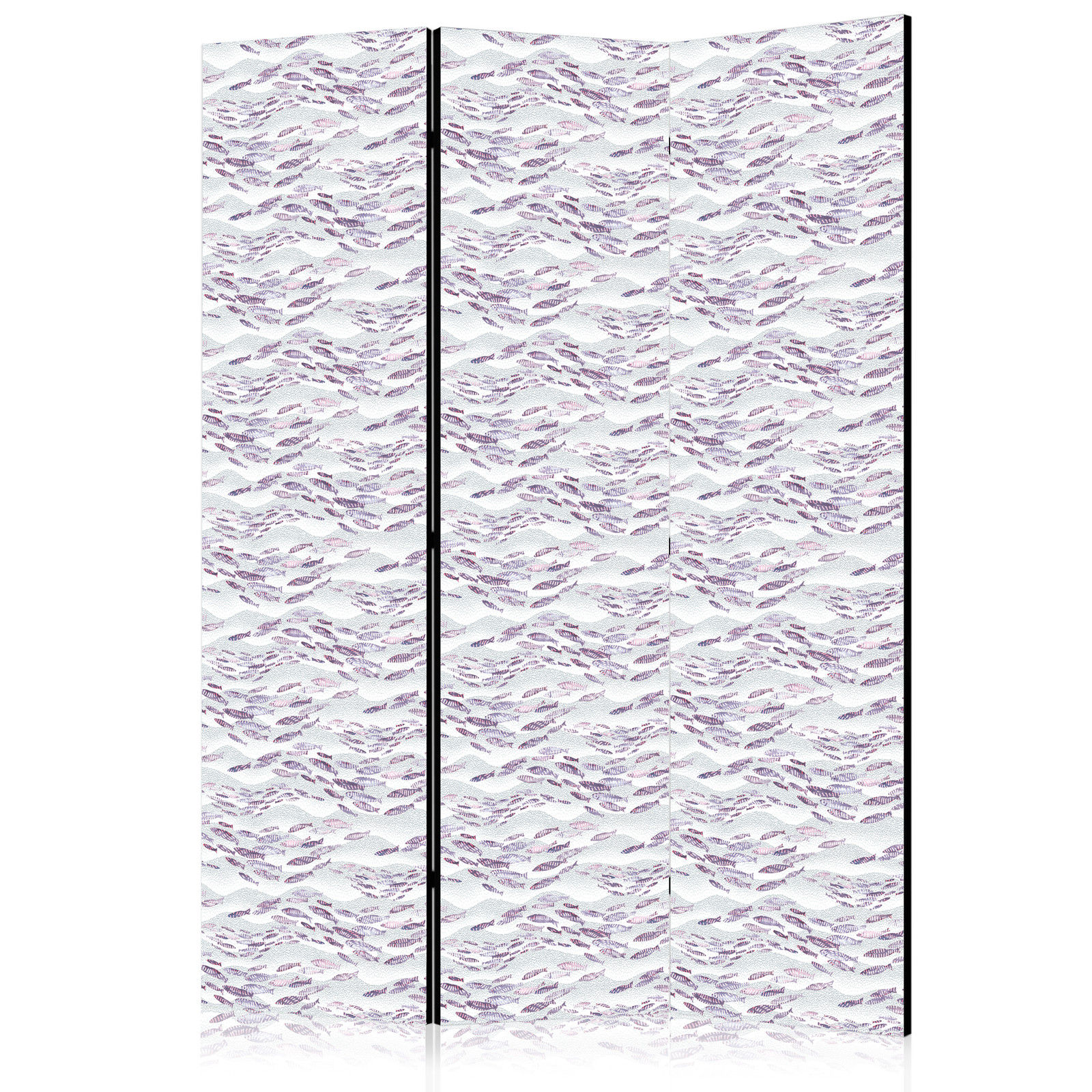 Διαχωριστικο Δωματιου - Fish In Subdued Colors - Shoal Of Small Fish In Light Purple And Delicate Pink Against Gray Waves Ηχοαπορροφητικο 135x172cm