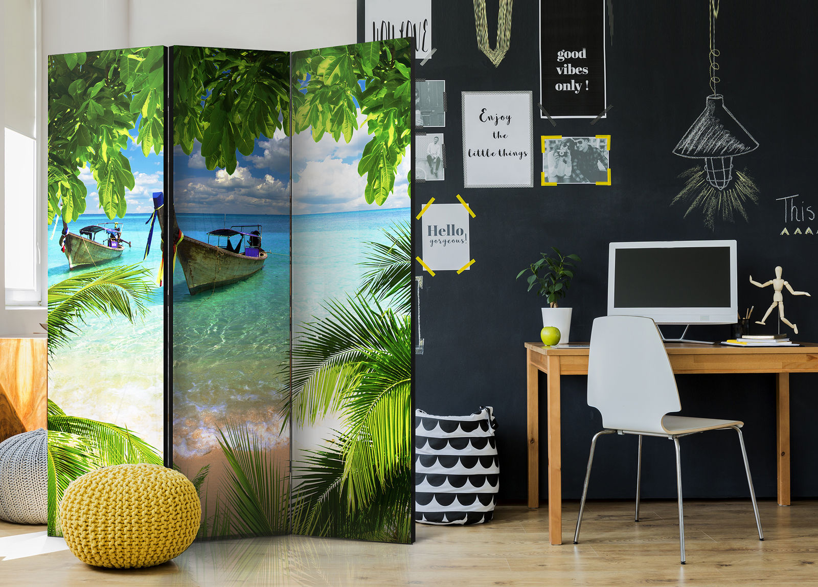 Διαχωριστικο Δωματιου Tropical Paradise Διπλης Οψης 135x172cm