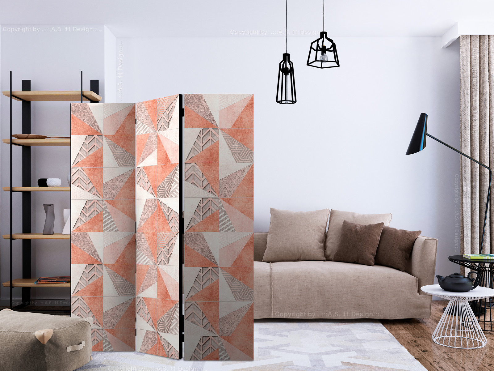 Διαχωριστικο Δωματιου - Spring Geometry Διπλης Οψης 135x172cm