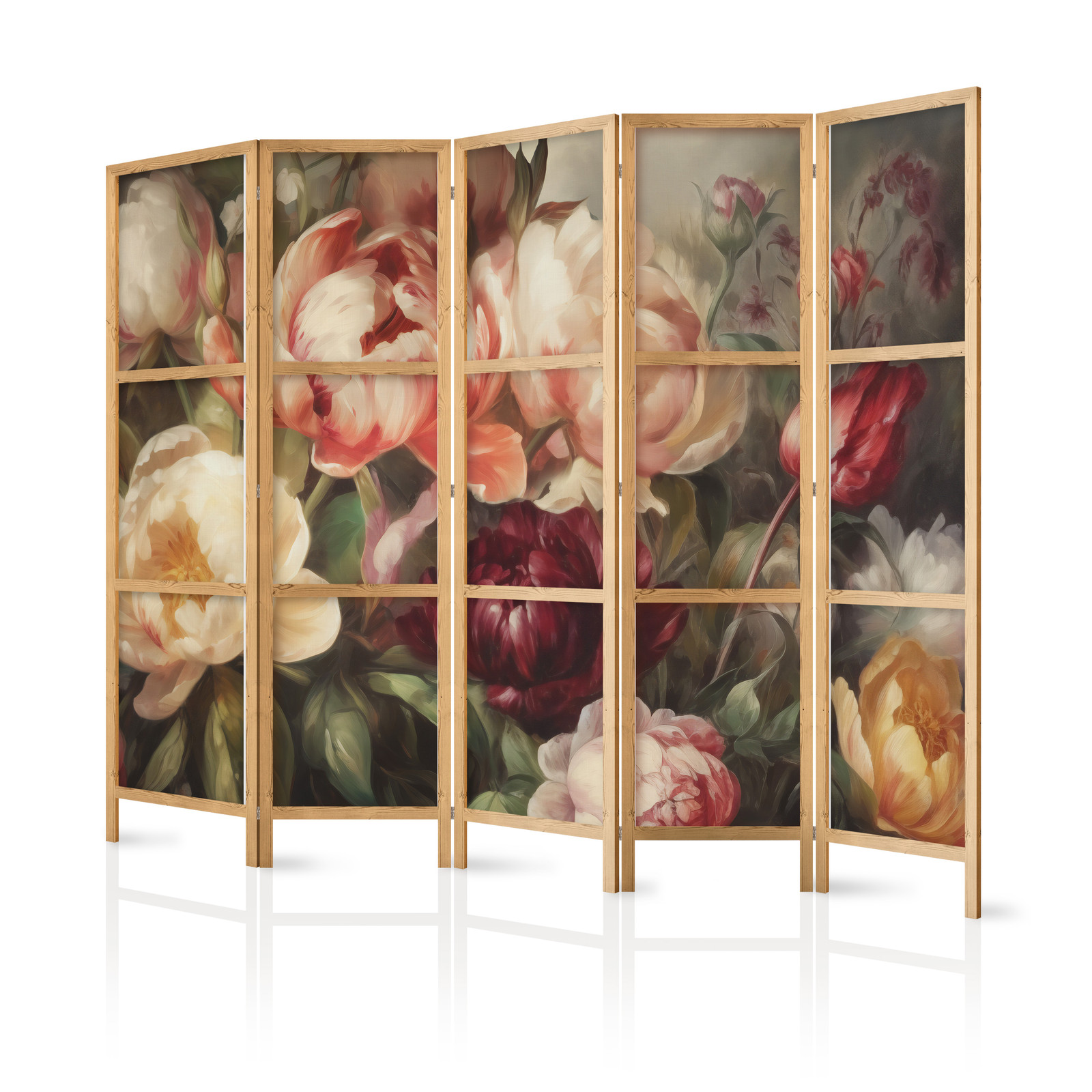 Ιαπωνικο Διαχωριστικο Δωματιου - Blooming Peonies - Charismatic Flowers Bathed In Sunlight 225x172cm