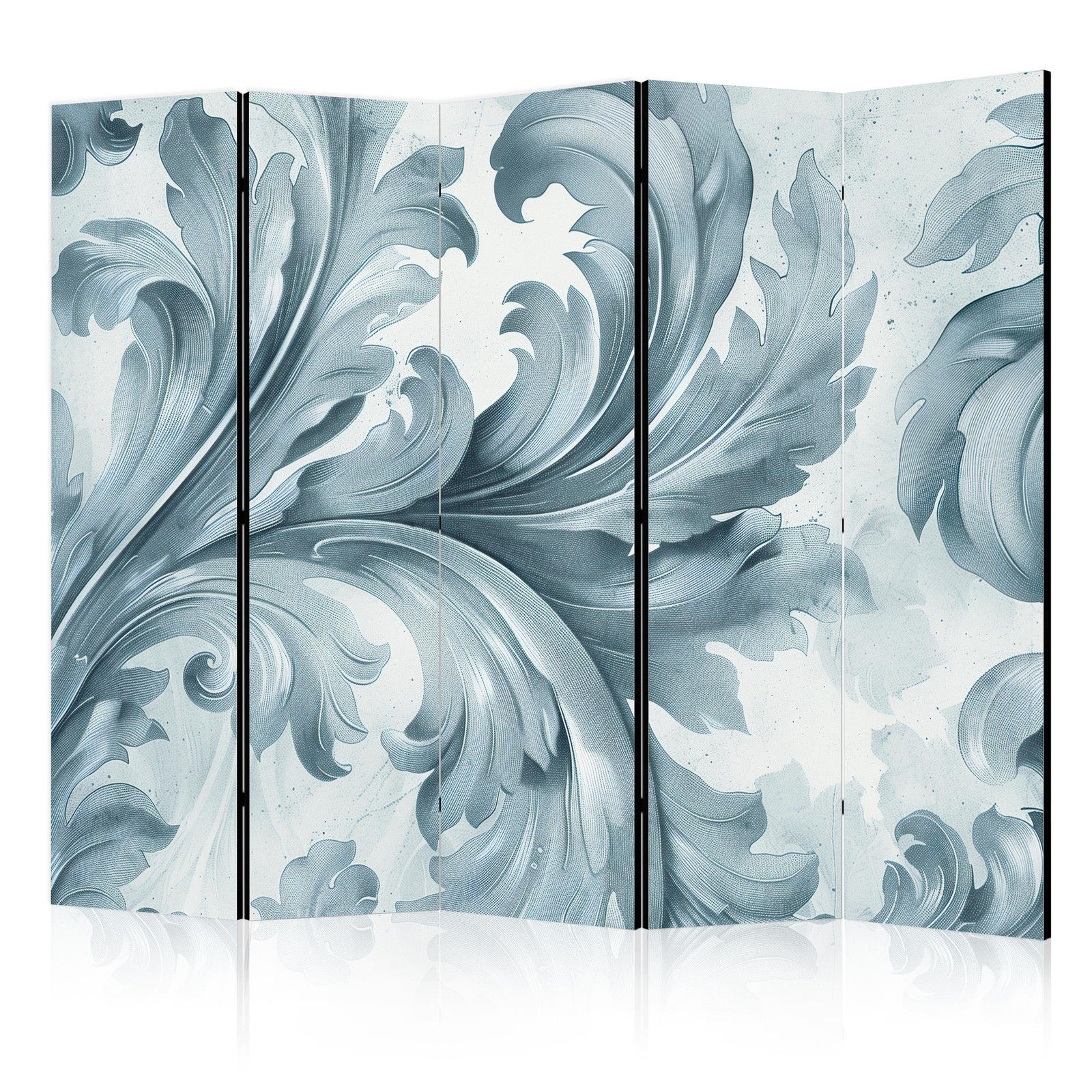 Διαχωριστικο Δωματιου - Stone Baroque Ornaments In Light Shades Of Gray And Blue Ηχοαπορροφητικο 225x172cm