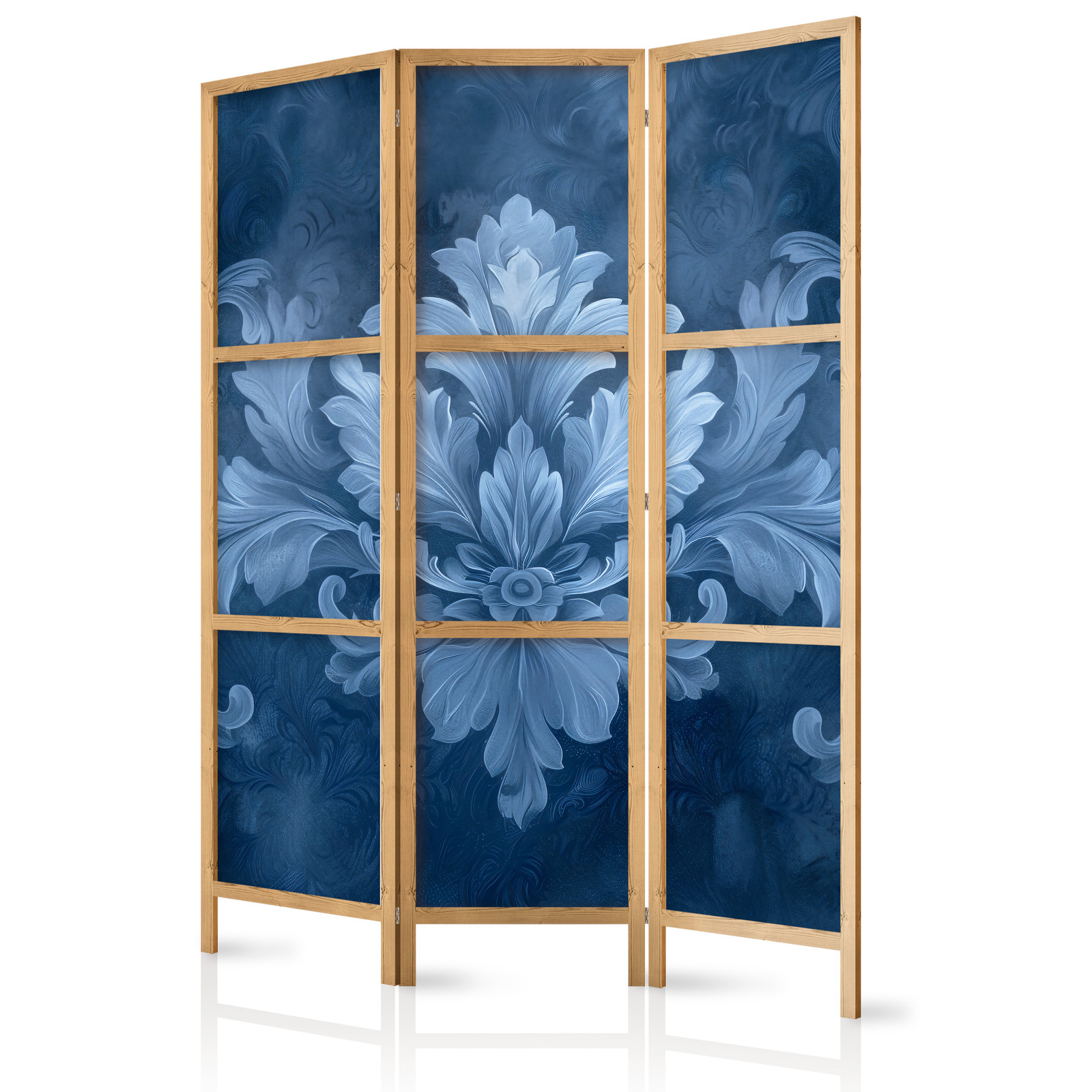 Ιαπωνικο Διαχωριστικο Δωματιου - Ornament In Blue And Cool Colors - Dark Blue Decoration 135x172cm