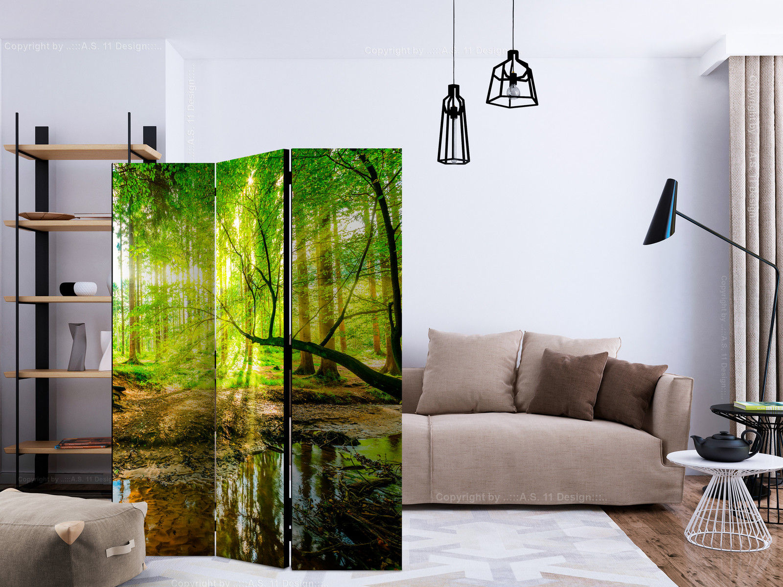 Διαχωριστικο Δωματιου - Forest Stream Μονης Οψης 135x172cm